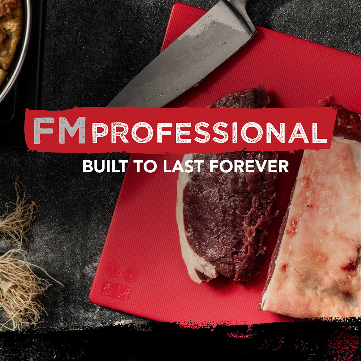 Schneidebrett HACCP für rohes Fleisch, 45x30cm, rot