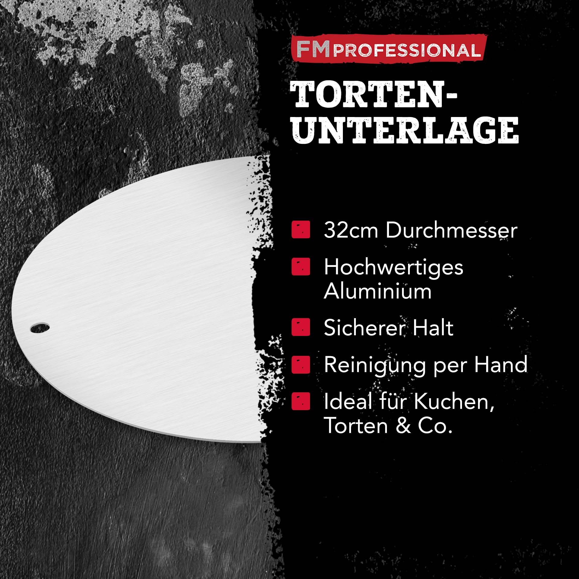 Profi-Tortenunterlage, Ø32cm, Aluminium