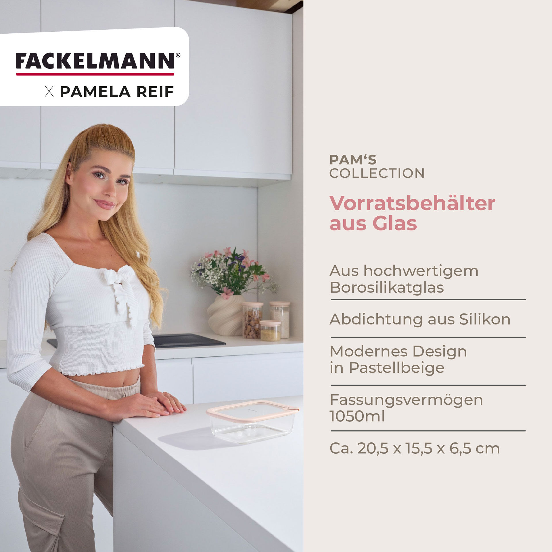 Pamela Reif Vorratsdose Glas, stapelbar
