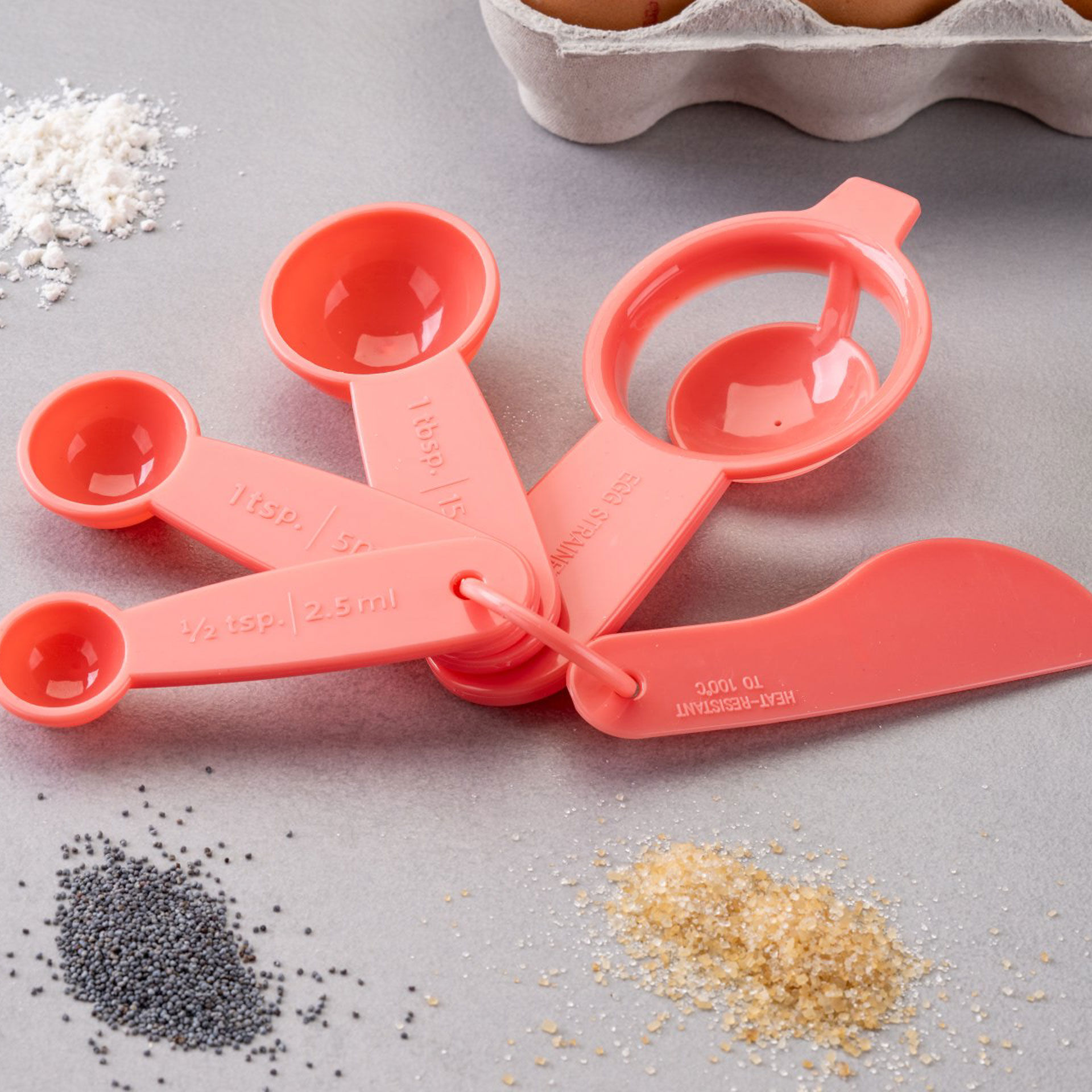 Messlöffel-Set Mini Cooking, rosa, 5-tlg,