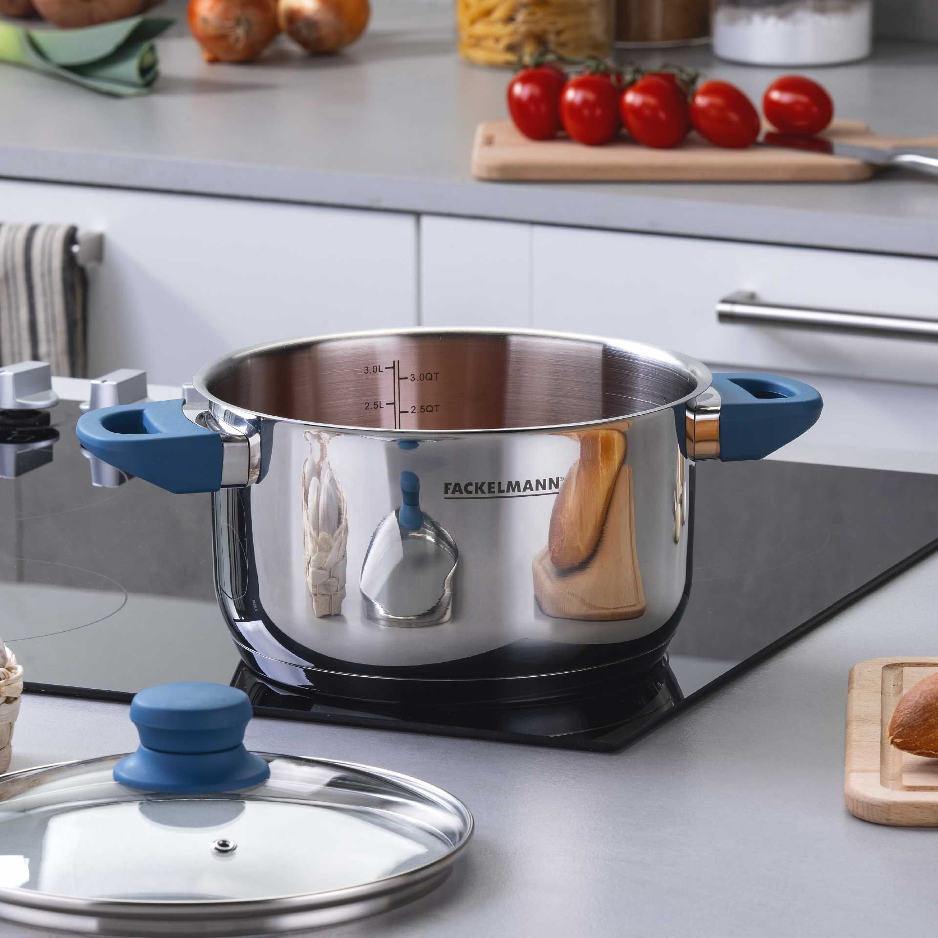 Kochtopf mit Deckel Essential, Ø20cm, blau