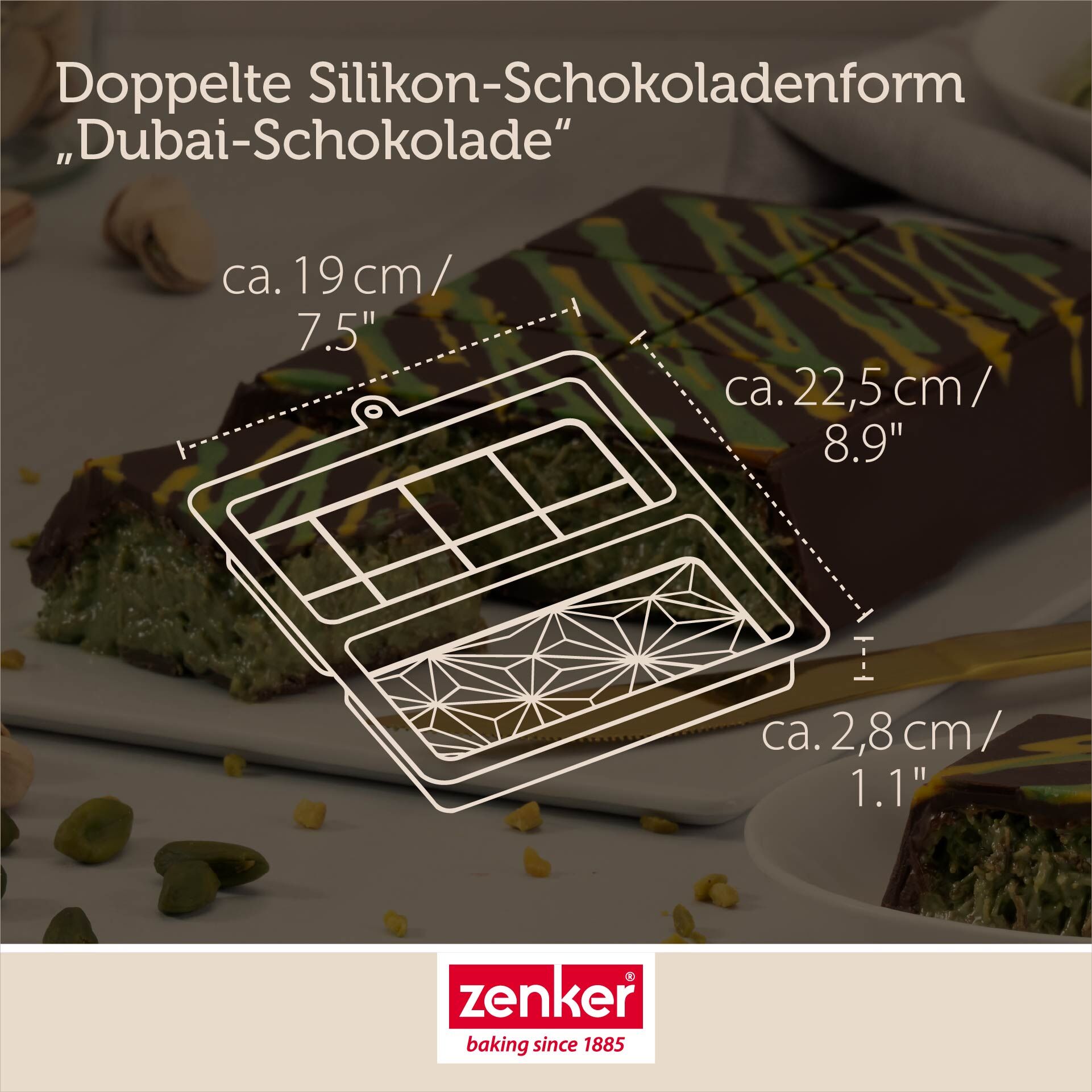 Schokoladenform Dubai-Schokolade, Silikon