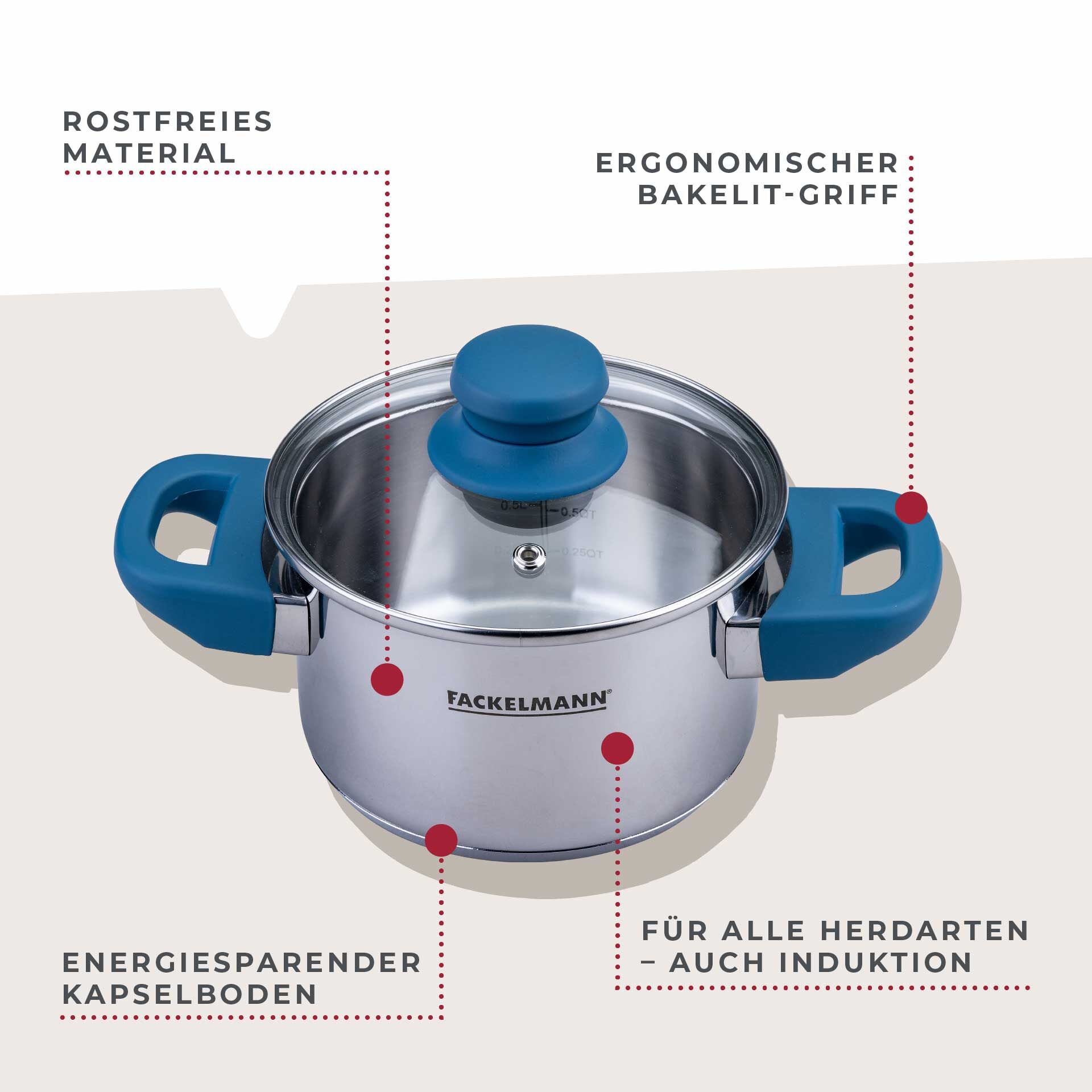 Kochtopf mit Deckel Essential, Ø14cm, blau