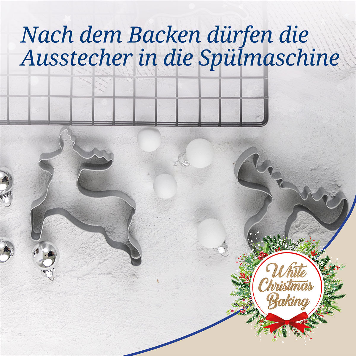 Ausstecher Hirsch und Elch White Christmas Baking, 3-teilig