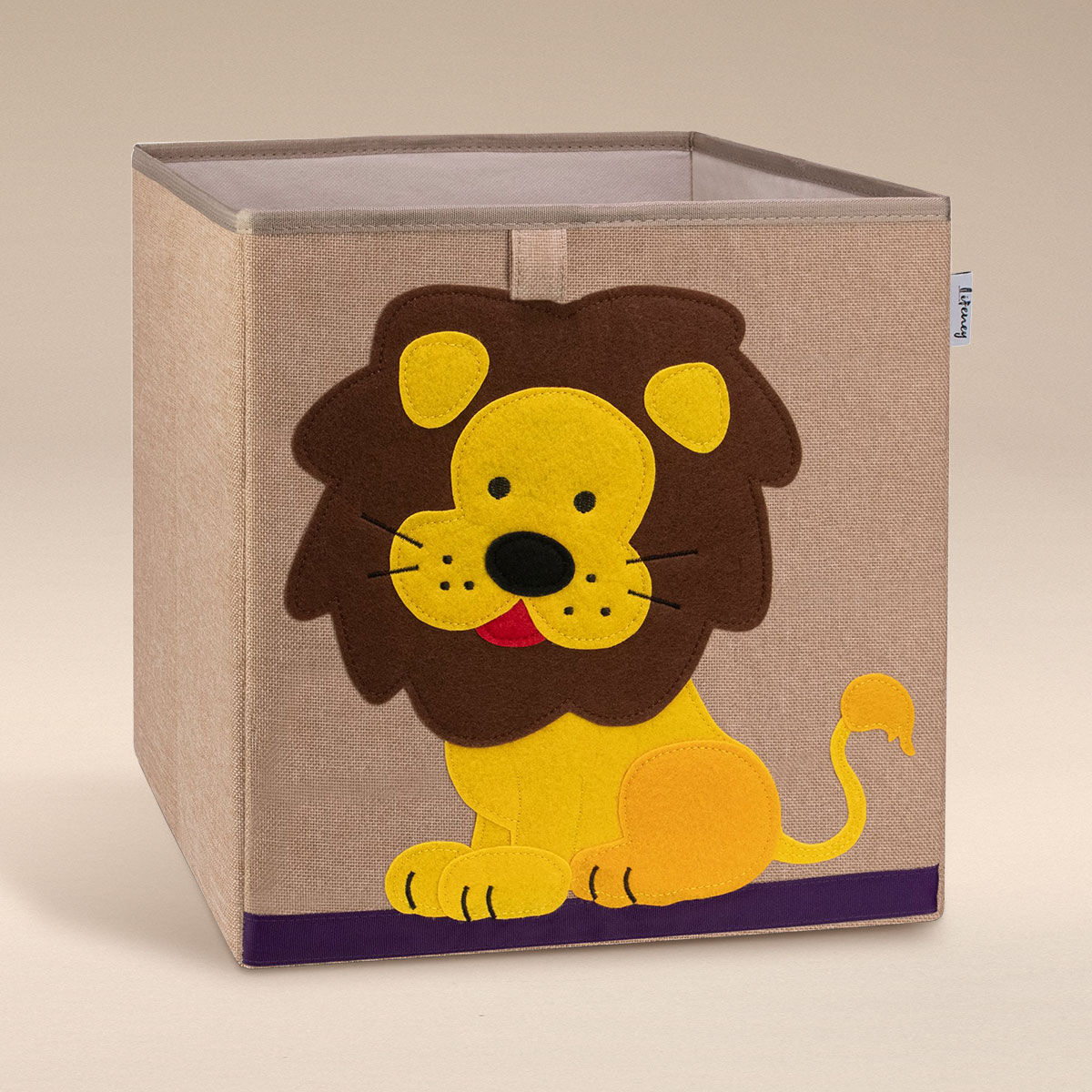 Aufbewahrungsbox Löwe, braun, 33x33x33cm