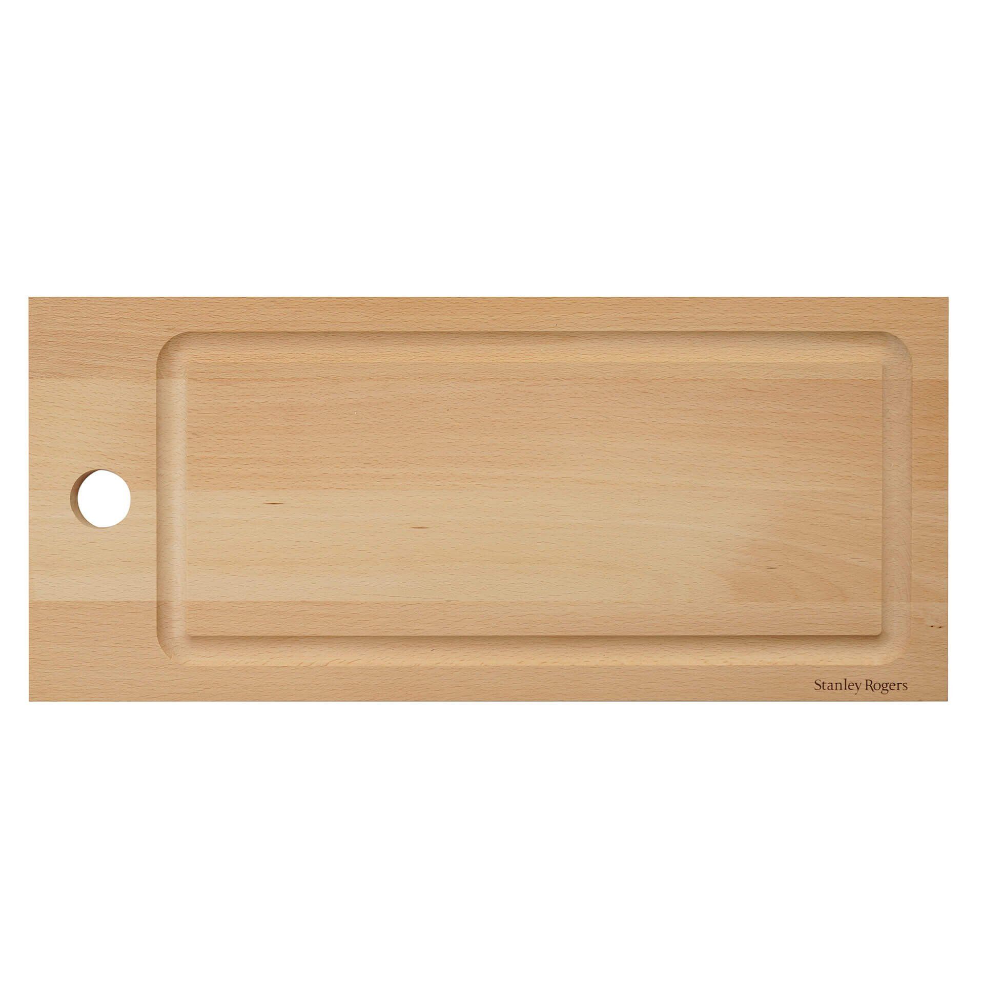 Schneidebrett m. Saftrille, 45x20cm, FSC™-zertifizierte Buche