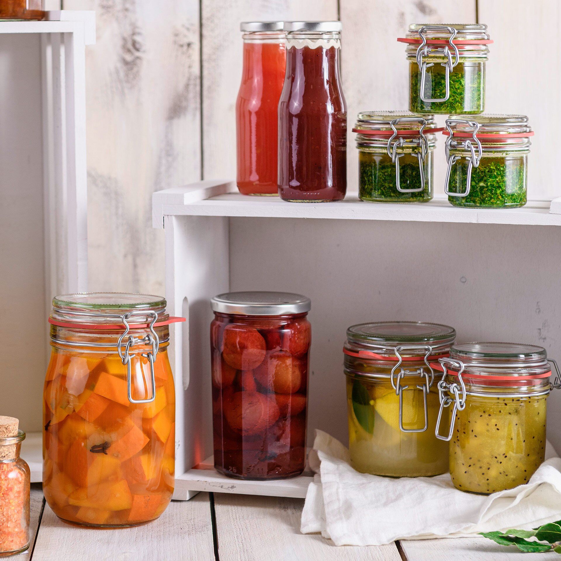 Einmachglas m. Bügelverschluss Liebevoll hausgemacht, 370 ml