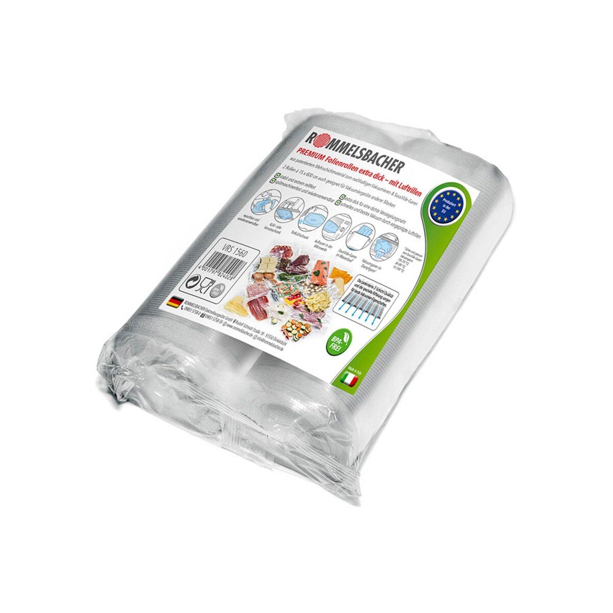 Folienrollen für Vakuumierer VRS 1560, 15x600cm, 2 Stück