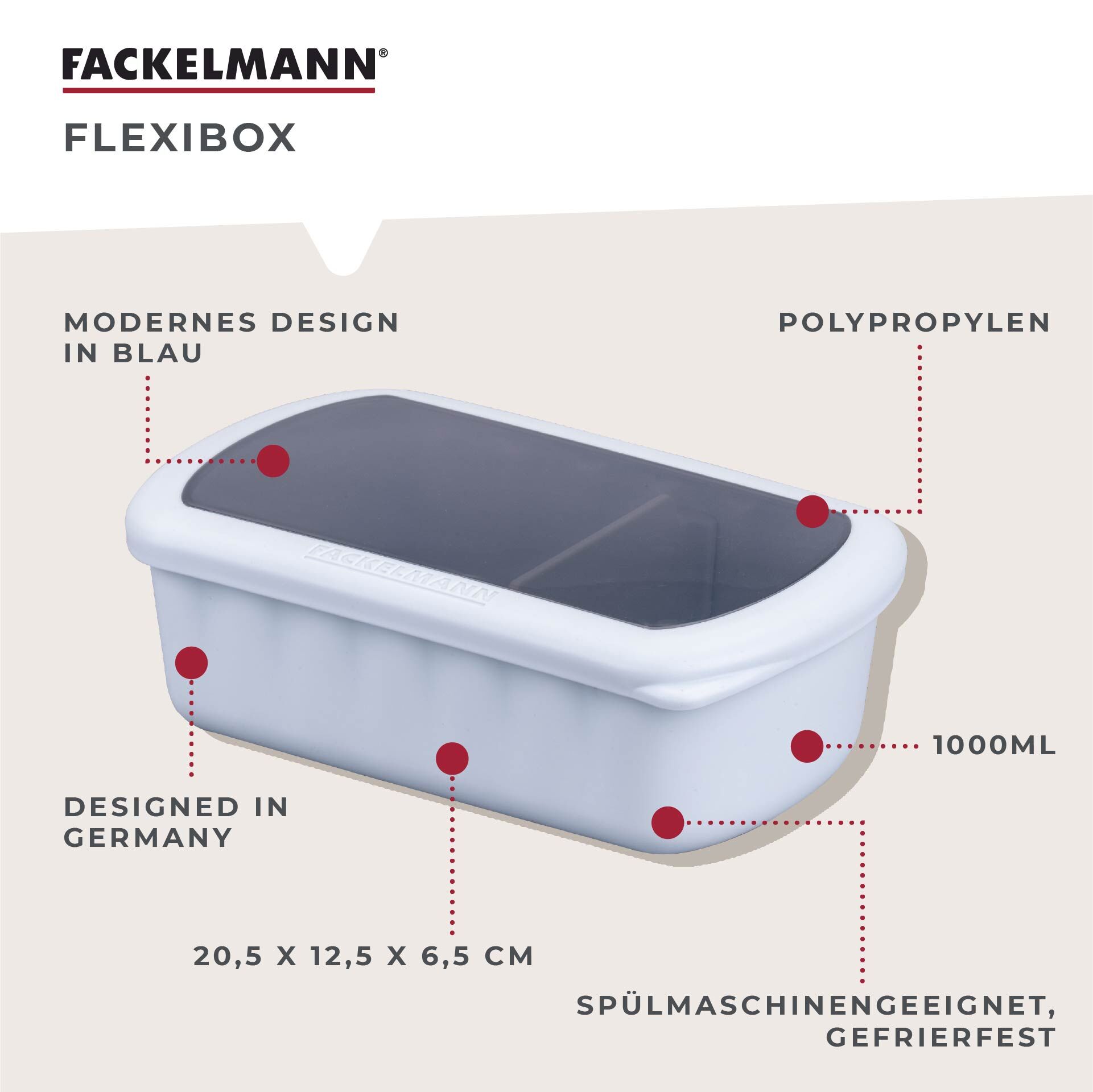 Flexibox Be The Move, blau, 1000ml, 3-tlg.