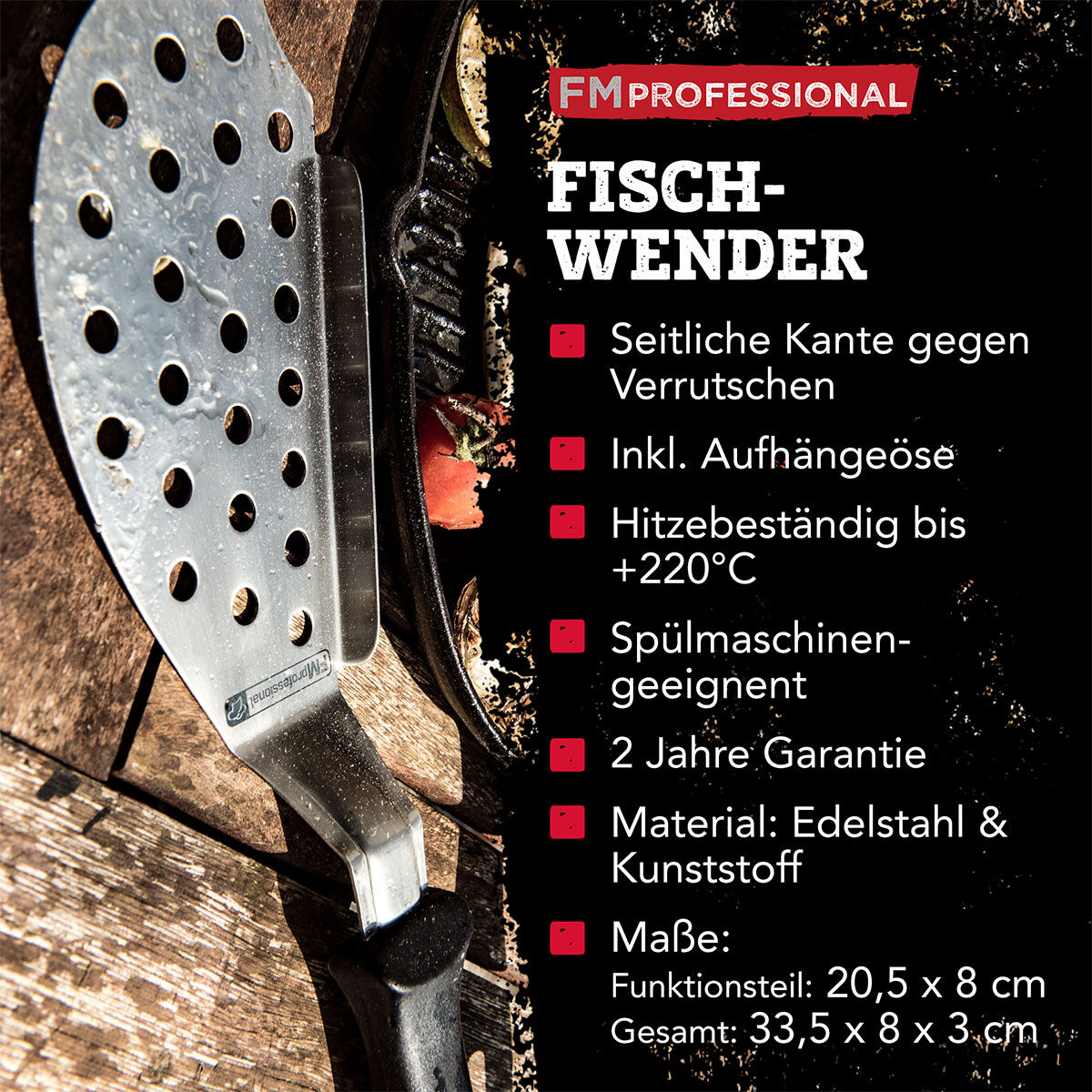 Fischwender, 33cm, Edelstahl