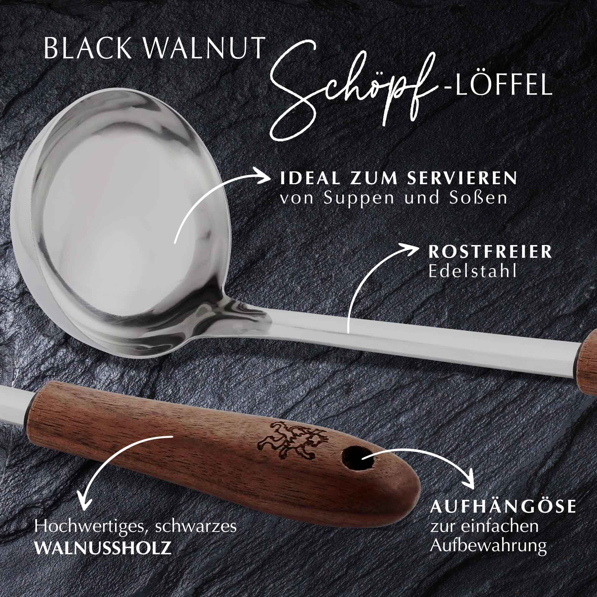 Schöpflöffel Black Walnut, 29cm, Walnussholz