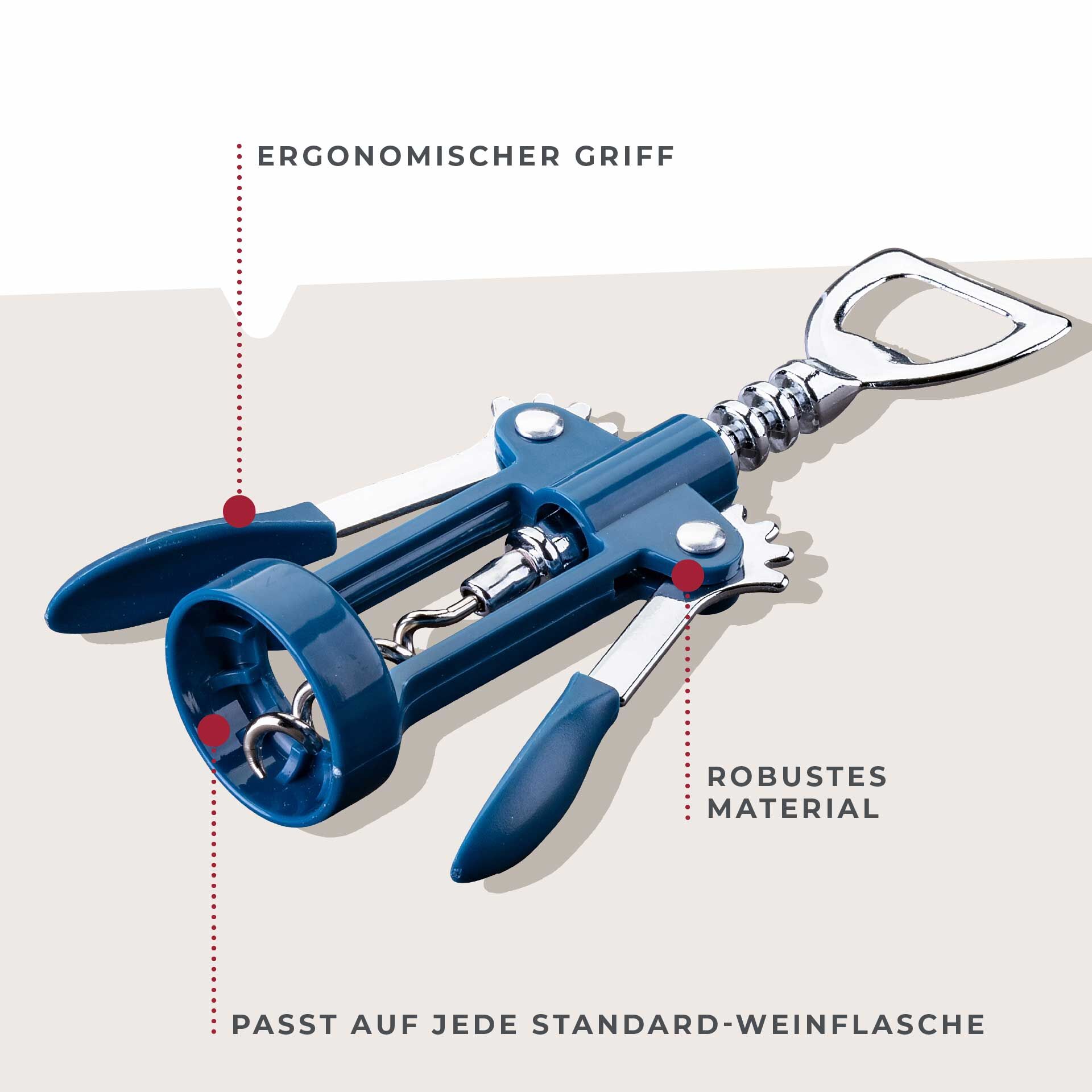 Hebelkorkenzieher Essential, blau