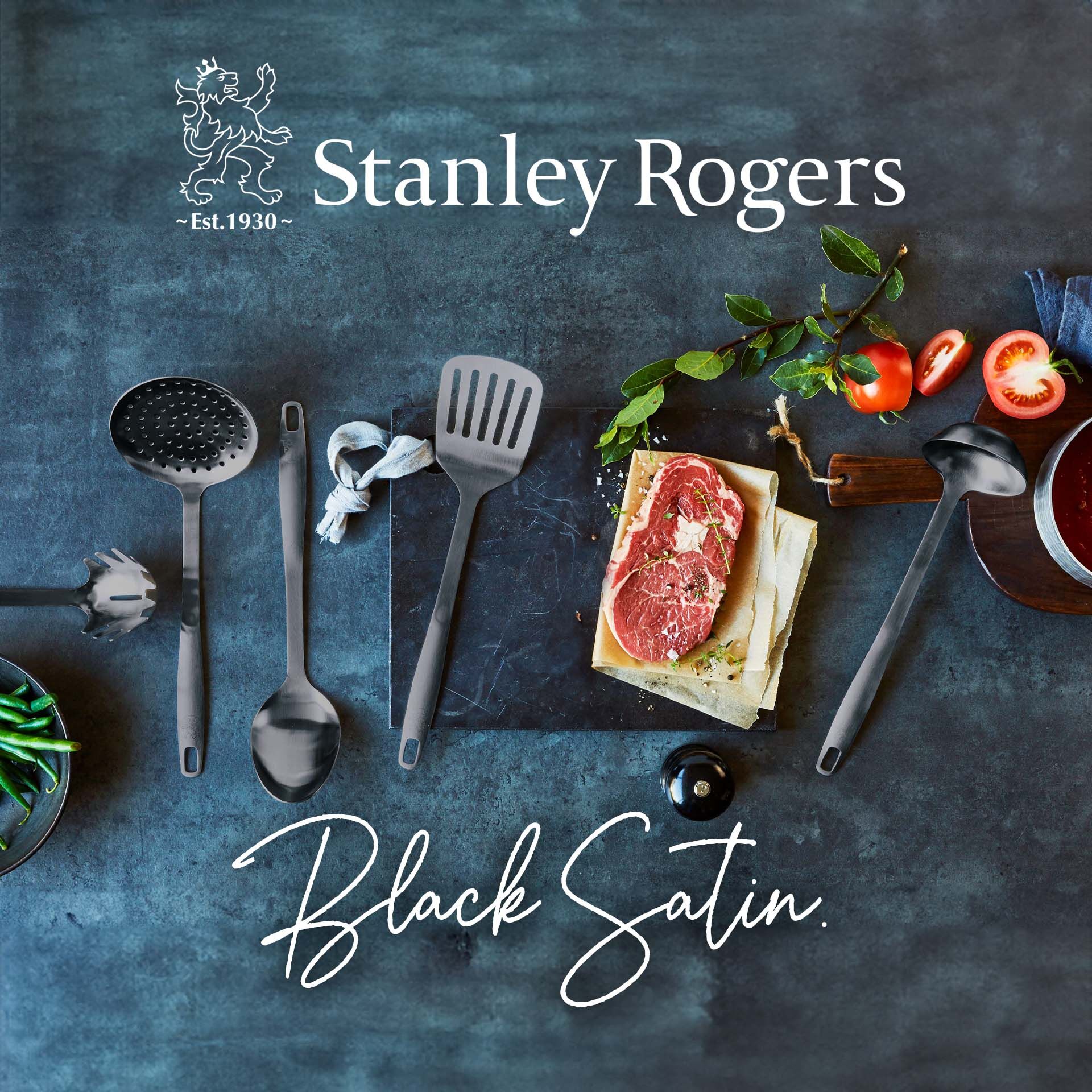 Küchenhelfer-Set Satin, 5-teilig, Schwarz, Edelstahl