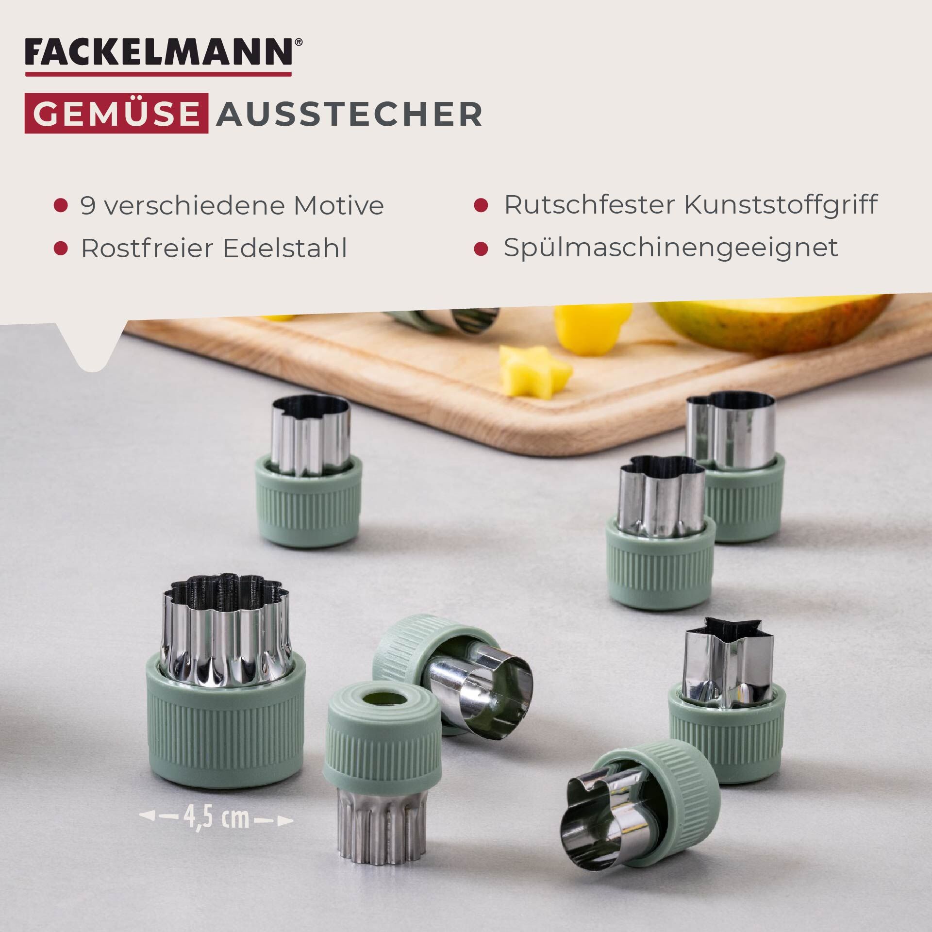 Gemüse Ausstecher Set Mini Cooking, 9-tlg.