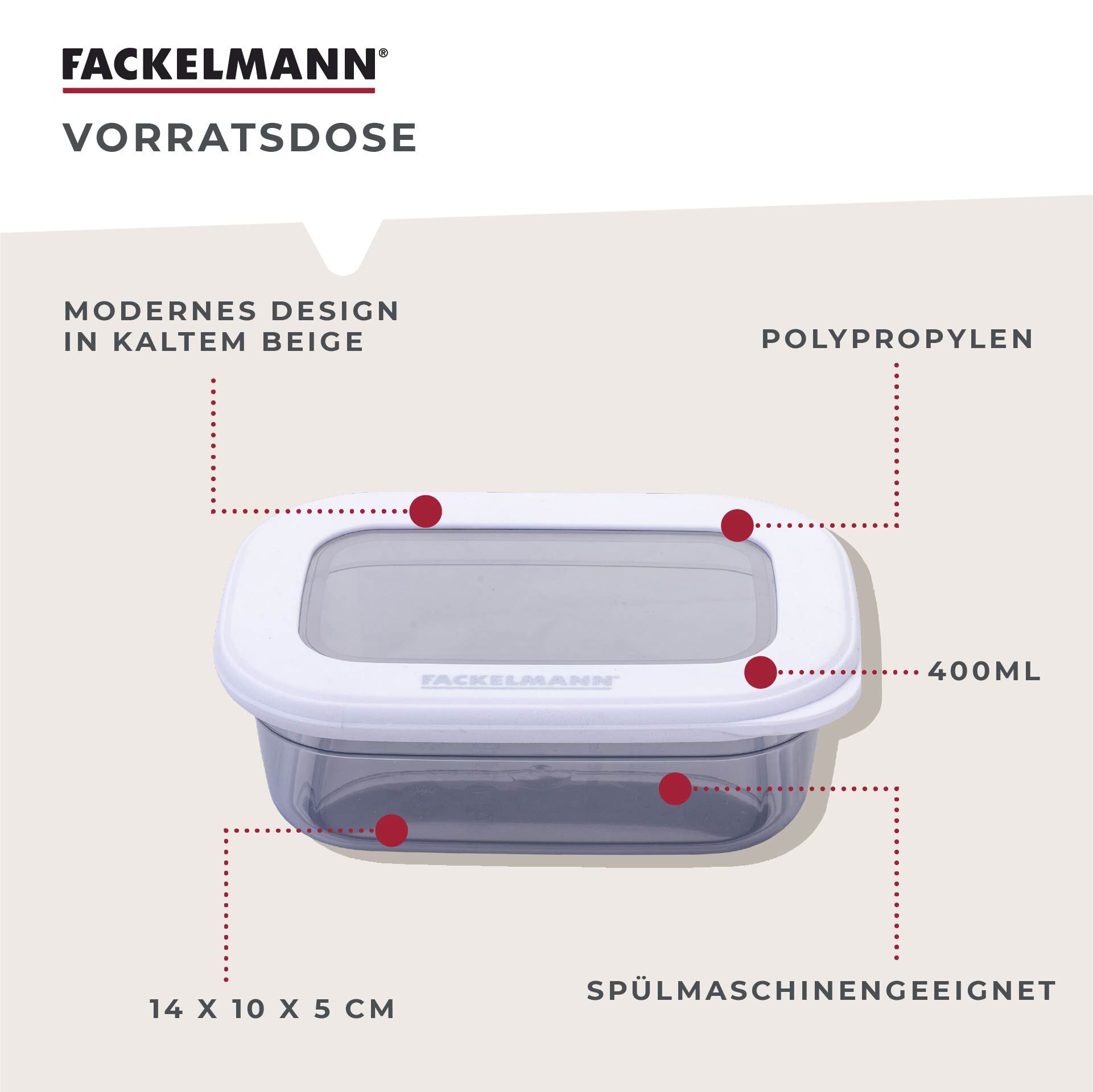 Vorratsdose Be The Move, eckig, 400ml
