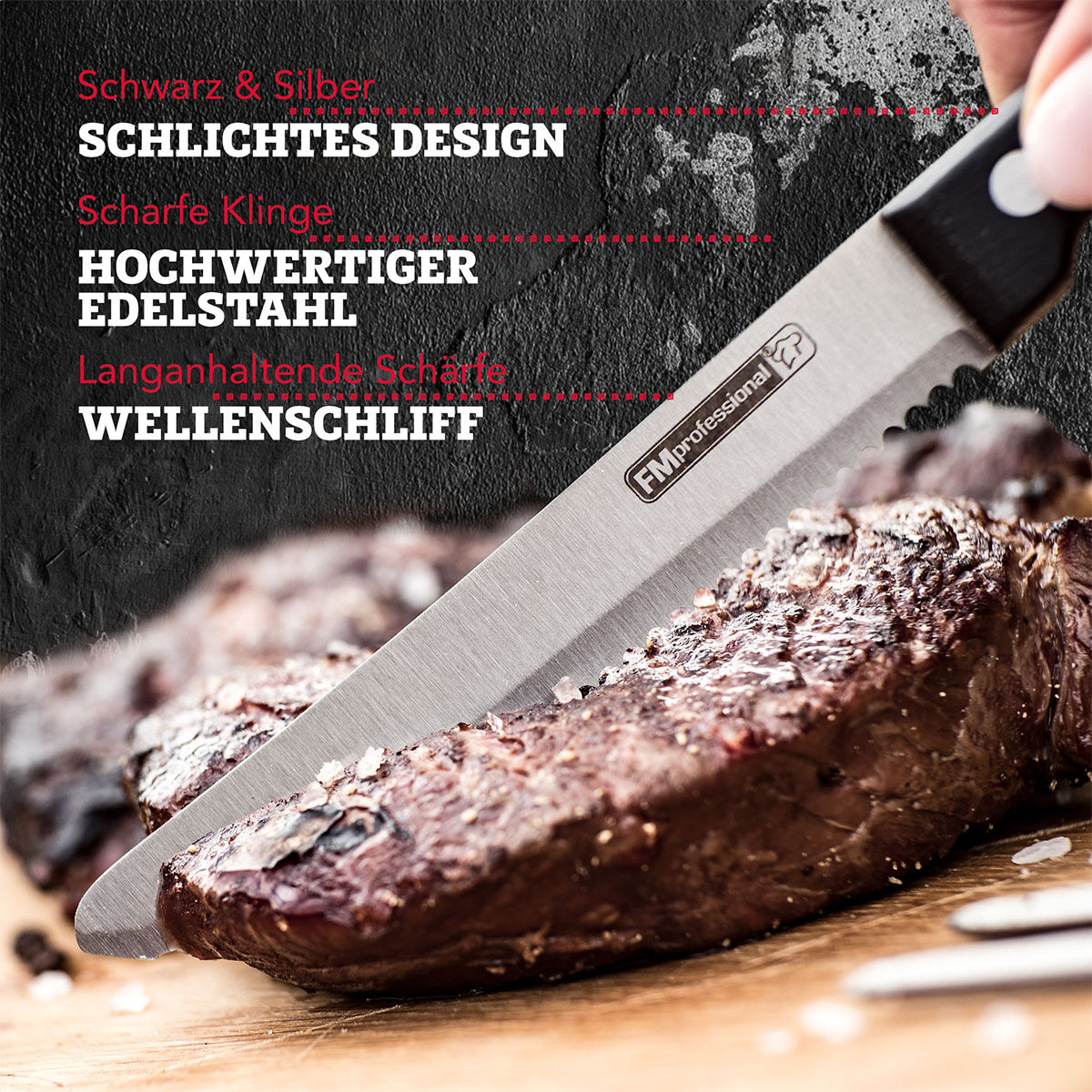 Steakmesser, 10cm Edelstahl-Klinge