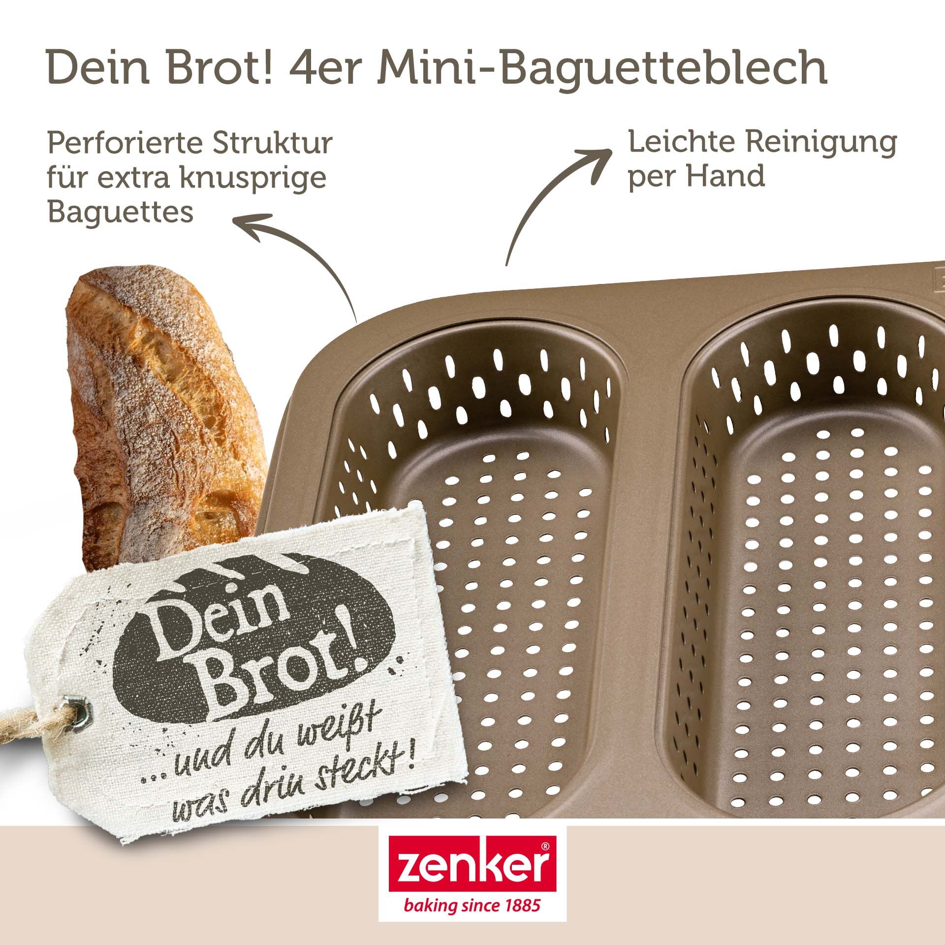 Mini-Baguetteblech Dein Brot!, 4er