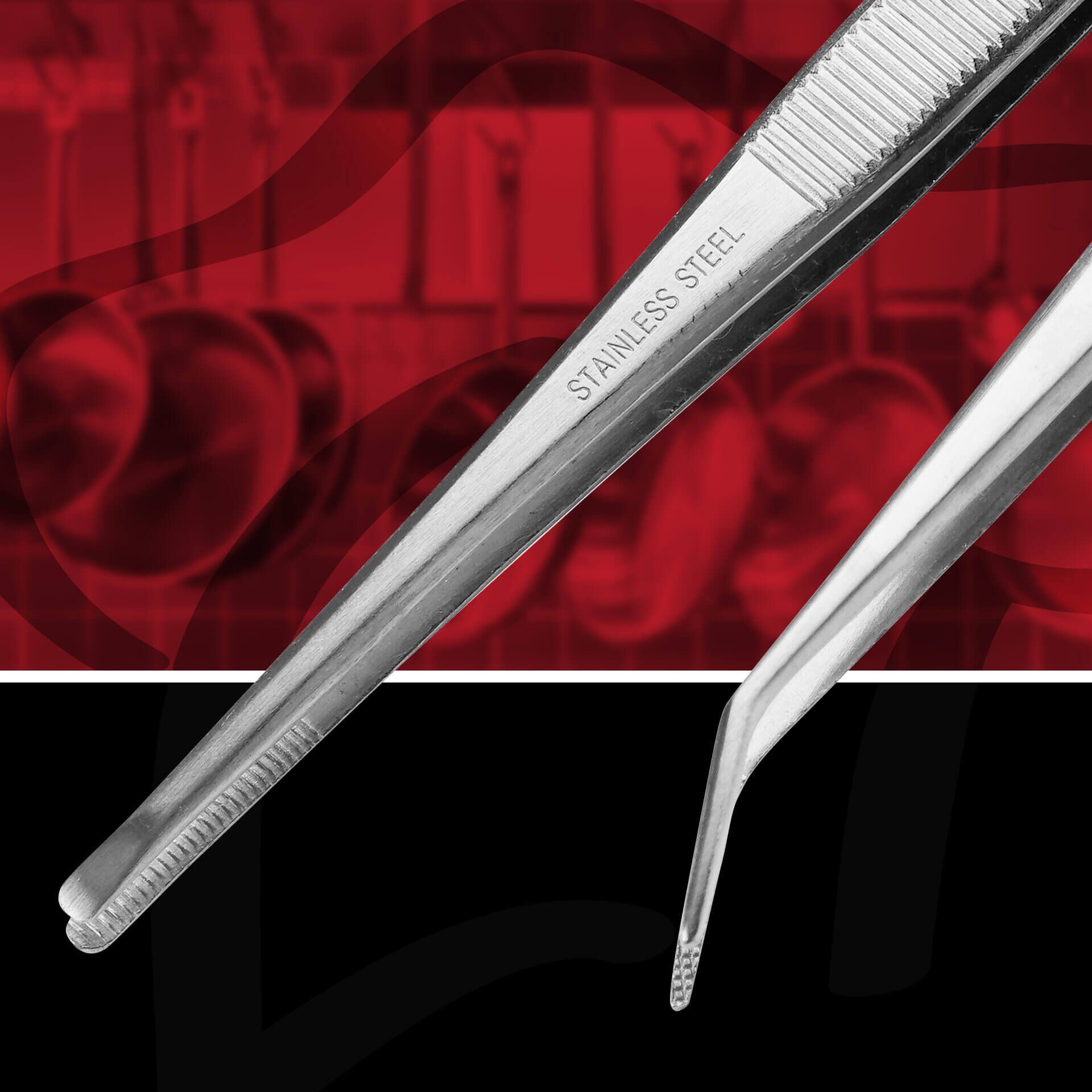 Dekorations-Pinzetten, Edelstahl, 2-teilig