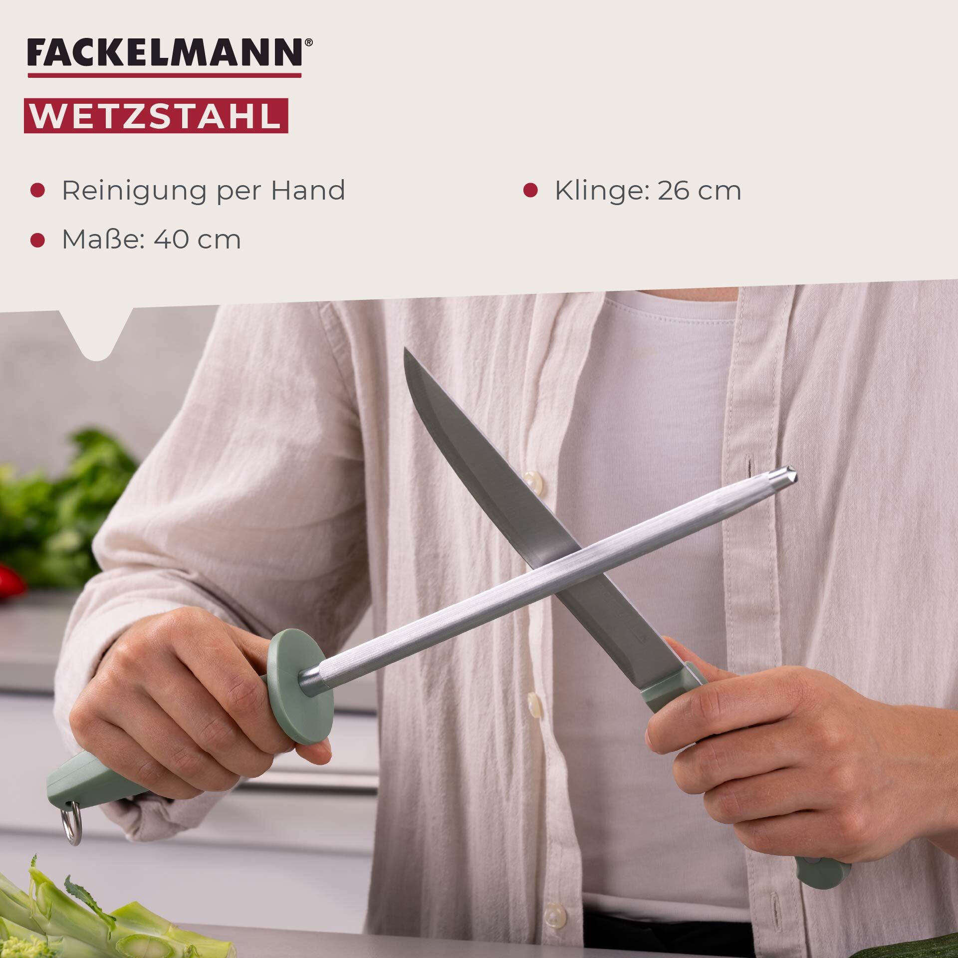 Wetzstahl grau-grün