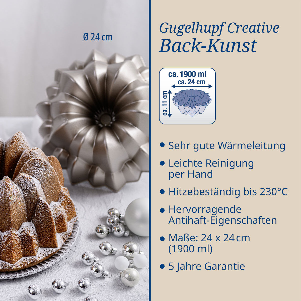 Gugelhupfform Creative Back-Kunst, Ø22cm