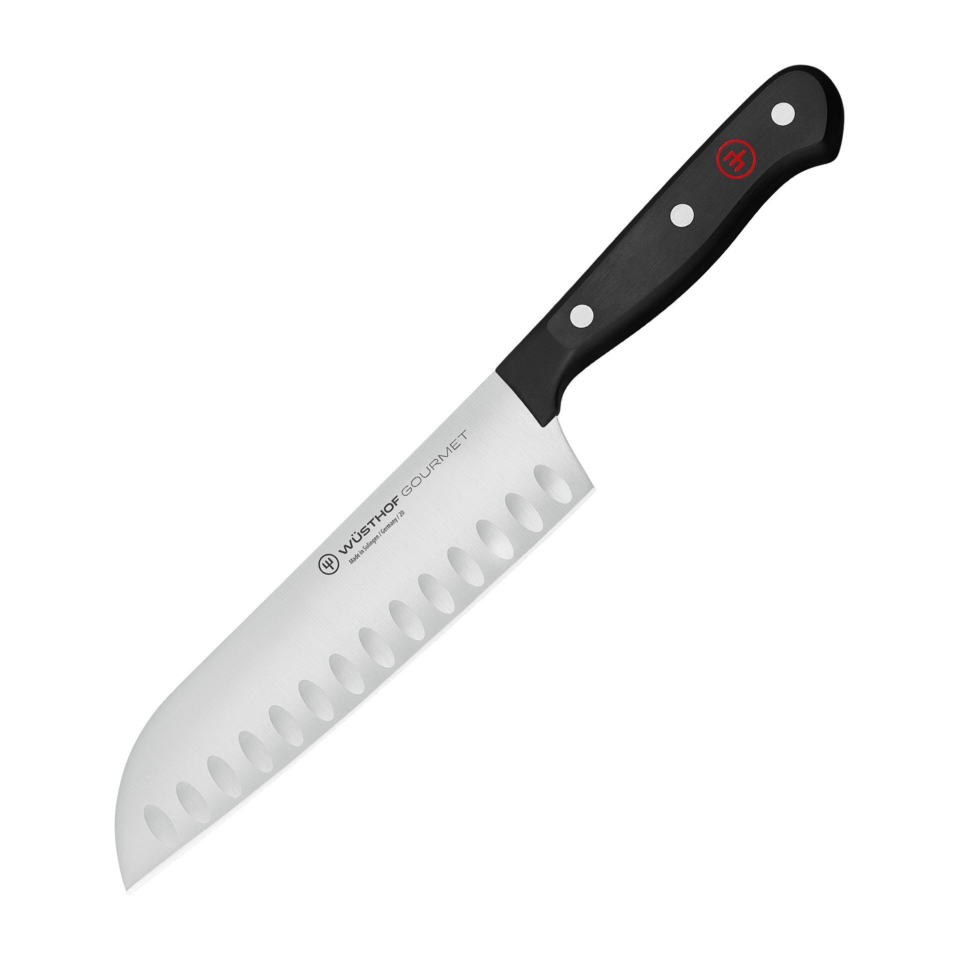 Santokumesser Gourmet, Edelstahl, 17cm Klinge
