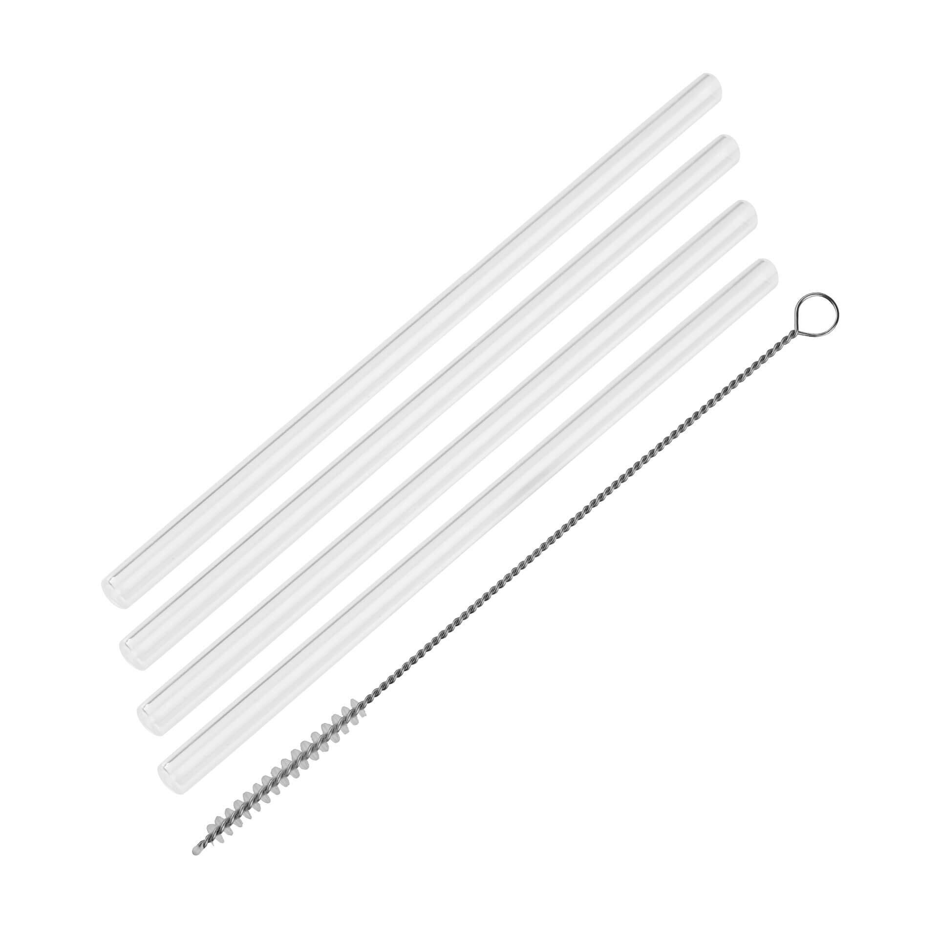 Strohhalm, Mehrweg, Glas, 5-teilig