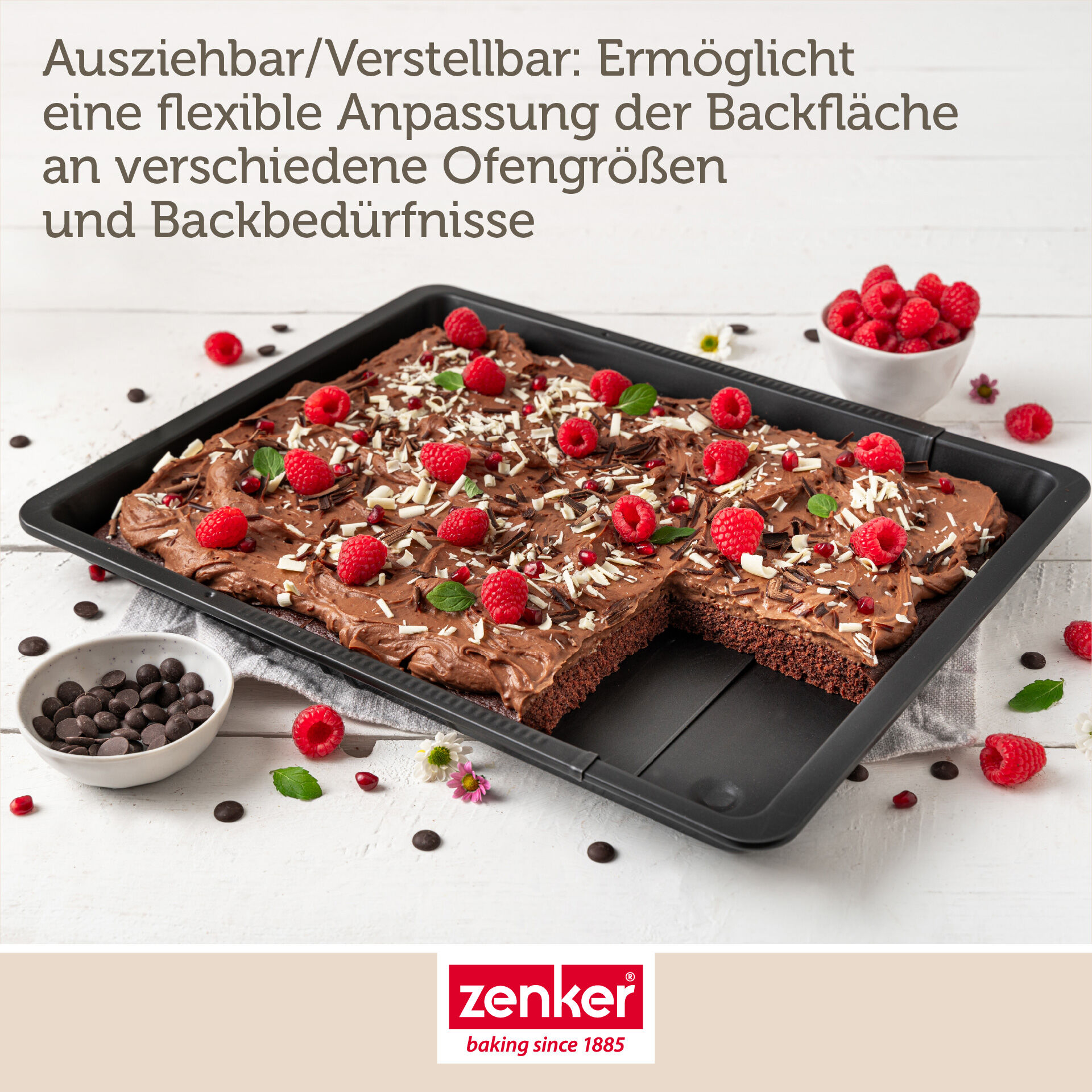 Backblech ausziehbar Perfect Black+, 37-52cm, hoch