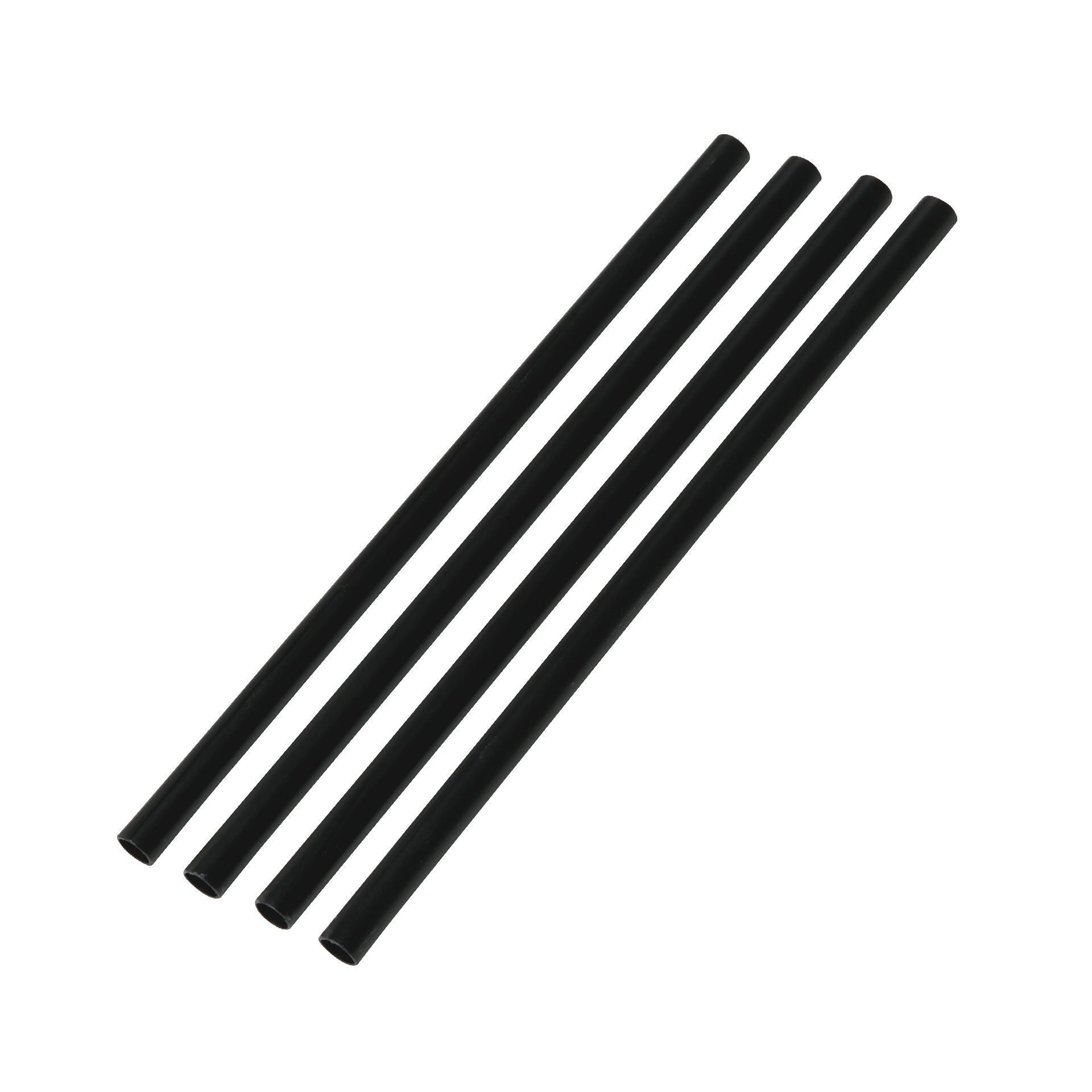 Strohhalm, 15cm, Mehrweg, 4 Stk., Kunststoff, schwarz