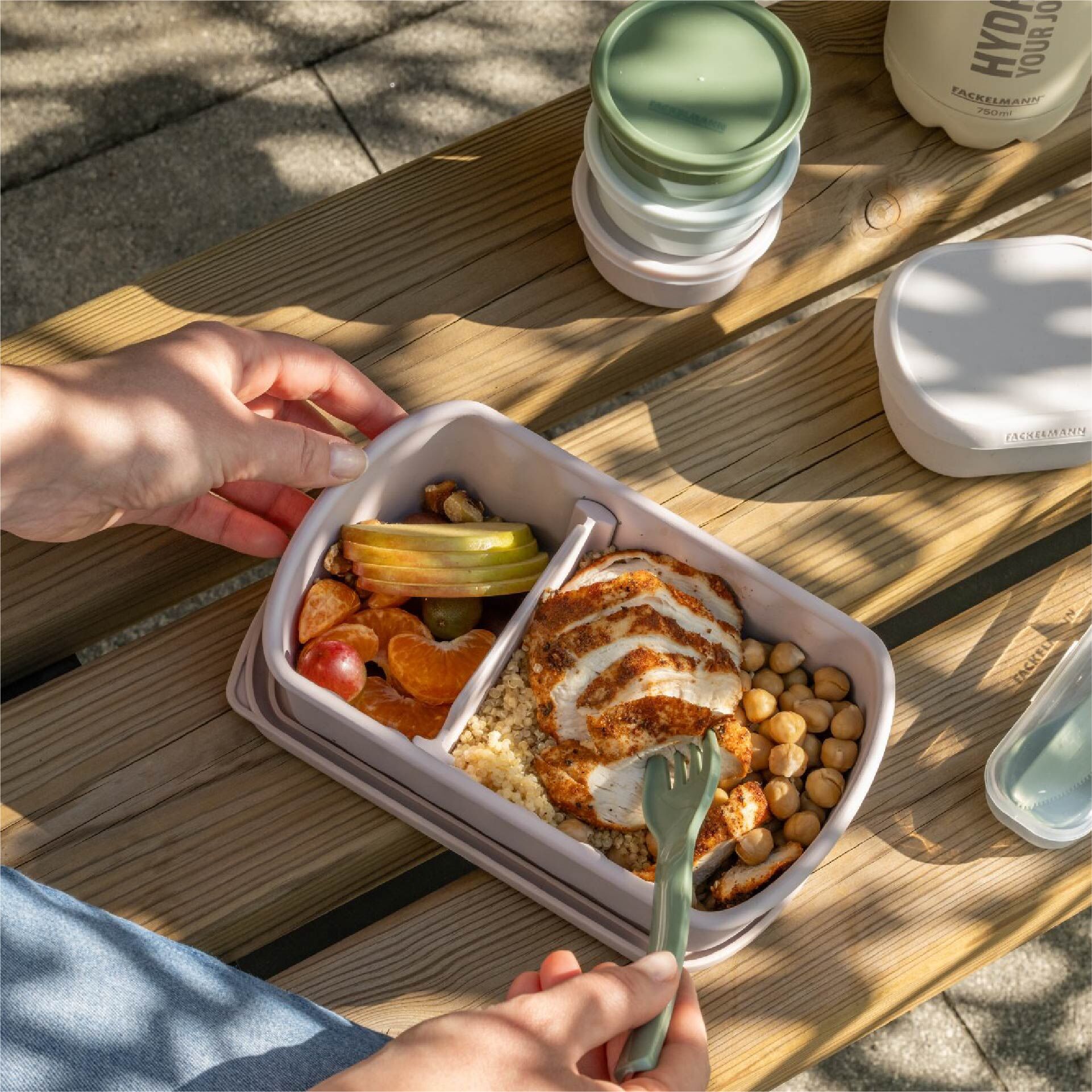 Flexibox Be The Move, beige, 1000ml, 3-tlg.