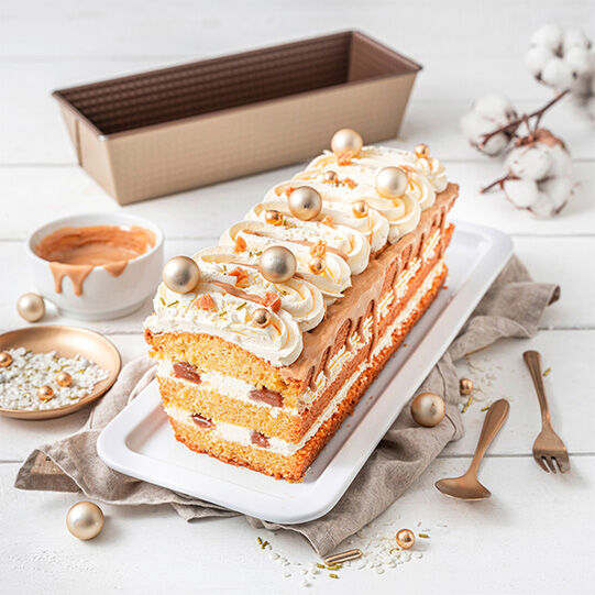 Geschichteter Karamell-Kastenkuchen 