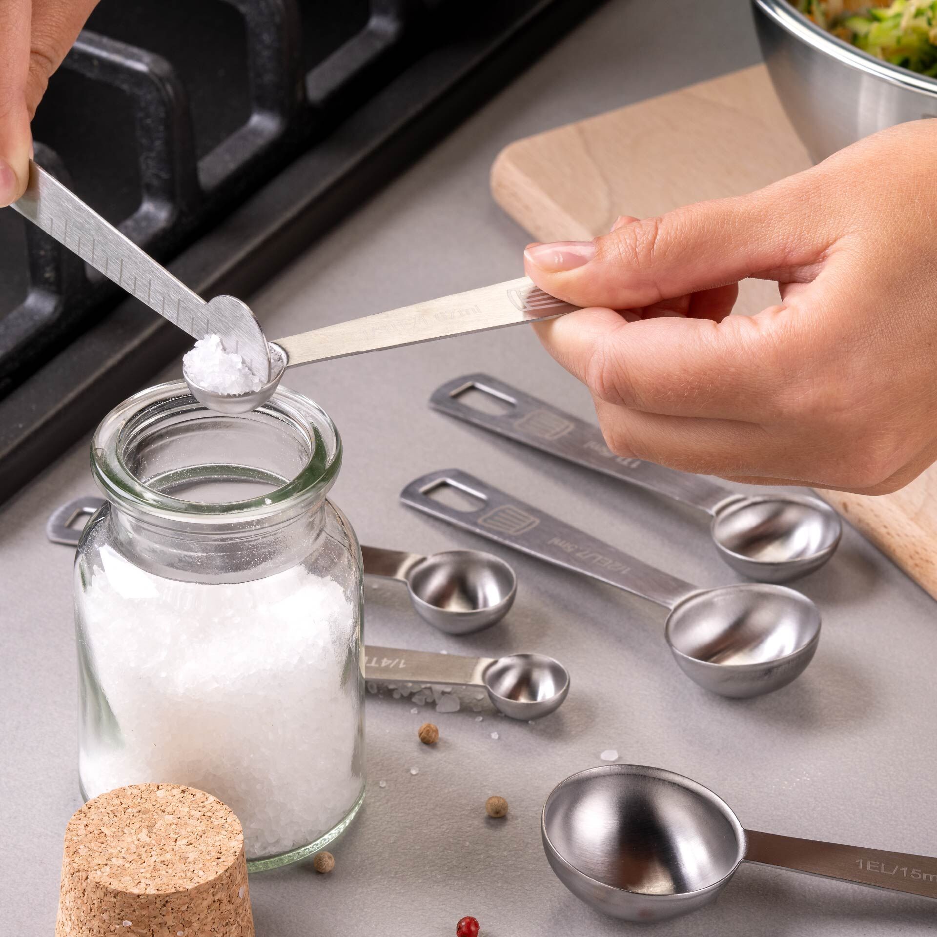 Messlöffelset, Edelstahl, 7-teilig