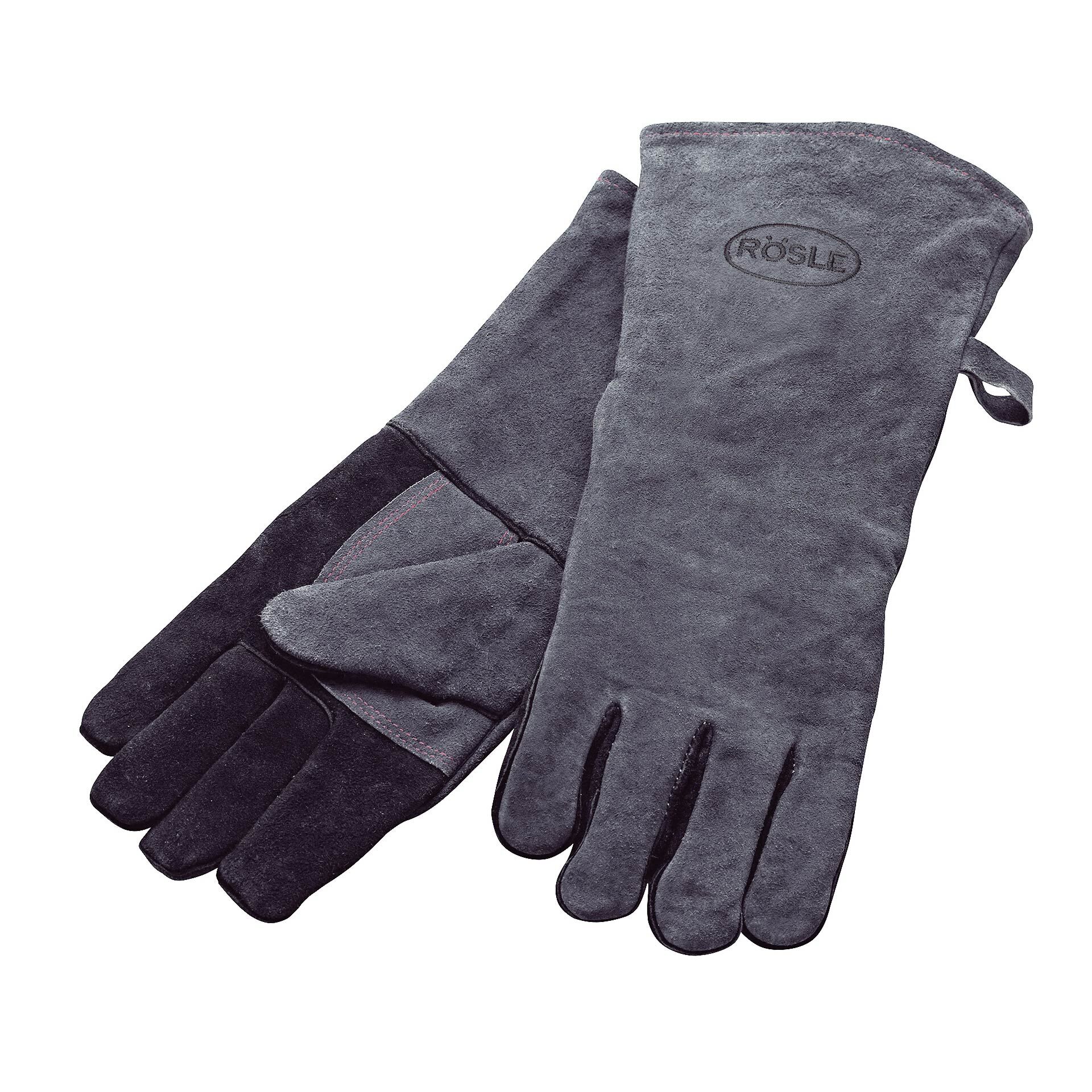 Grillhandschuhe schwarz/anthrazit, 100% Leder Grillhandschuhe schwarz/anthrazit, 100% Leder