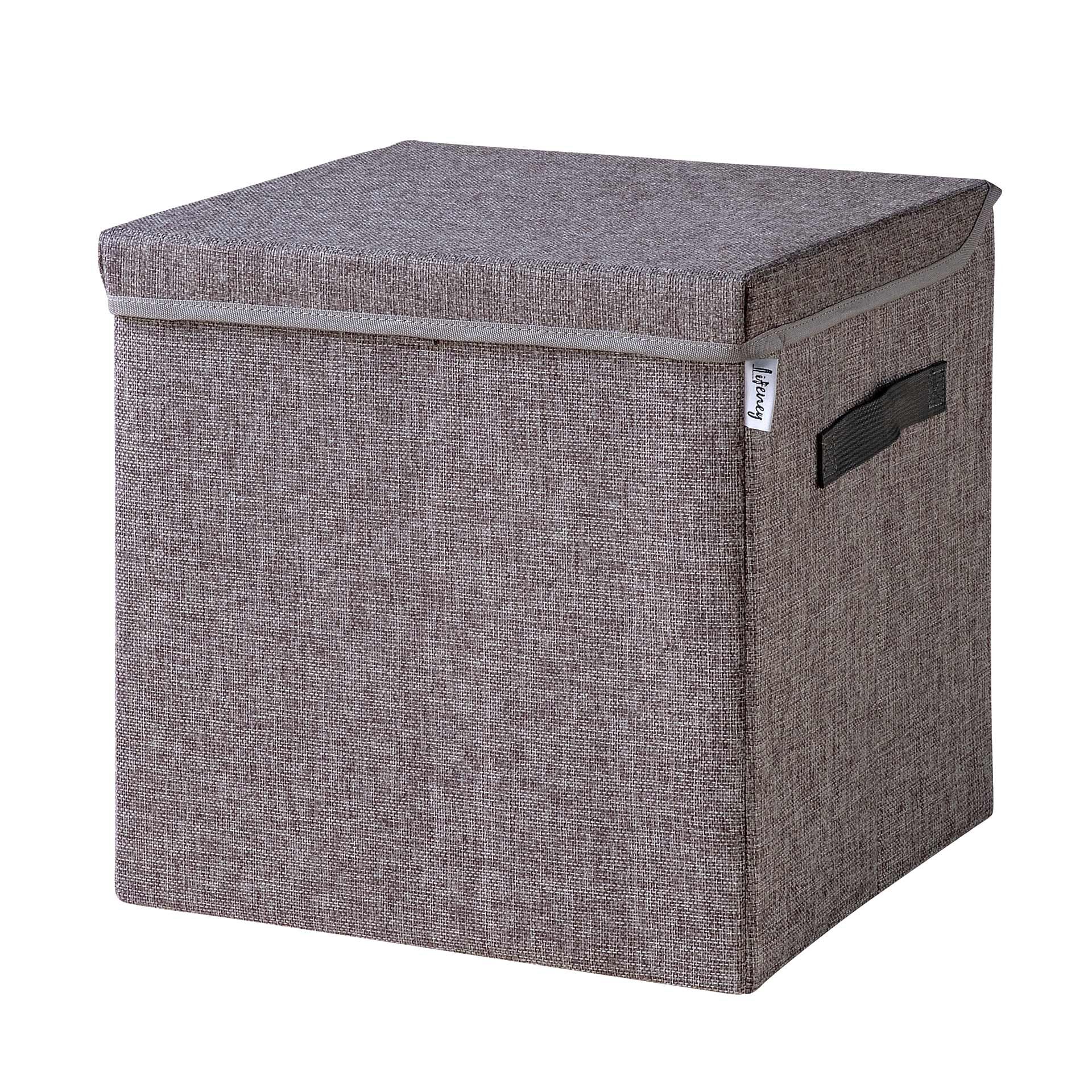 Aufbewahrungsbox mit Deckel, grau, 33x33x33cm