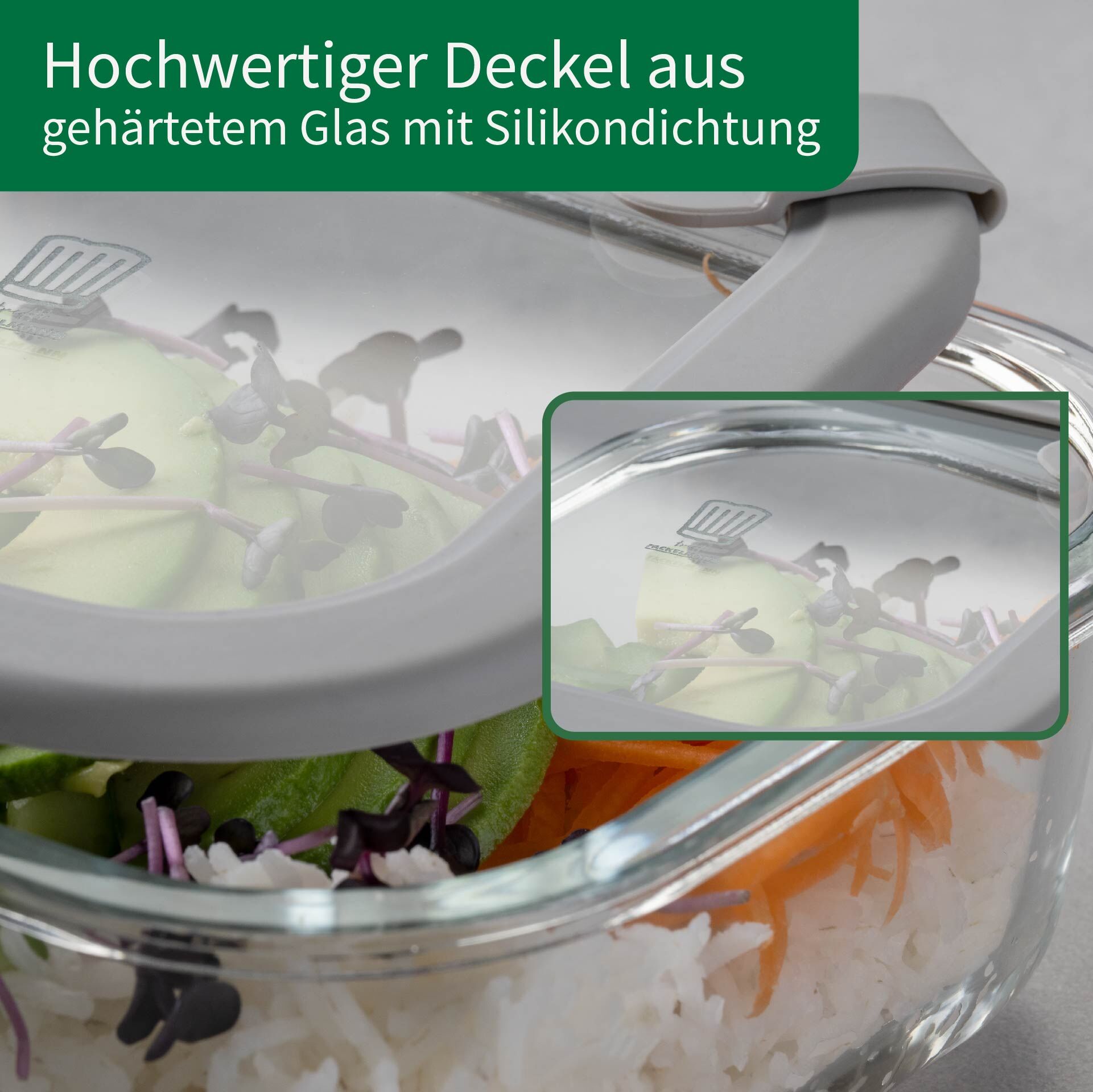 Vorratsdose Glas, eckig, 800ml