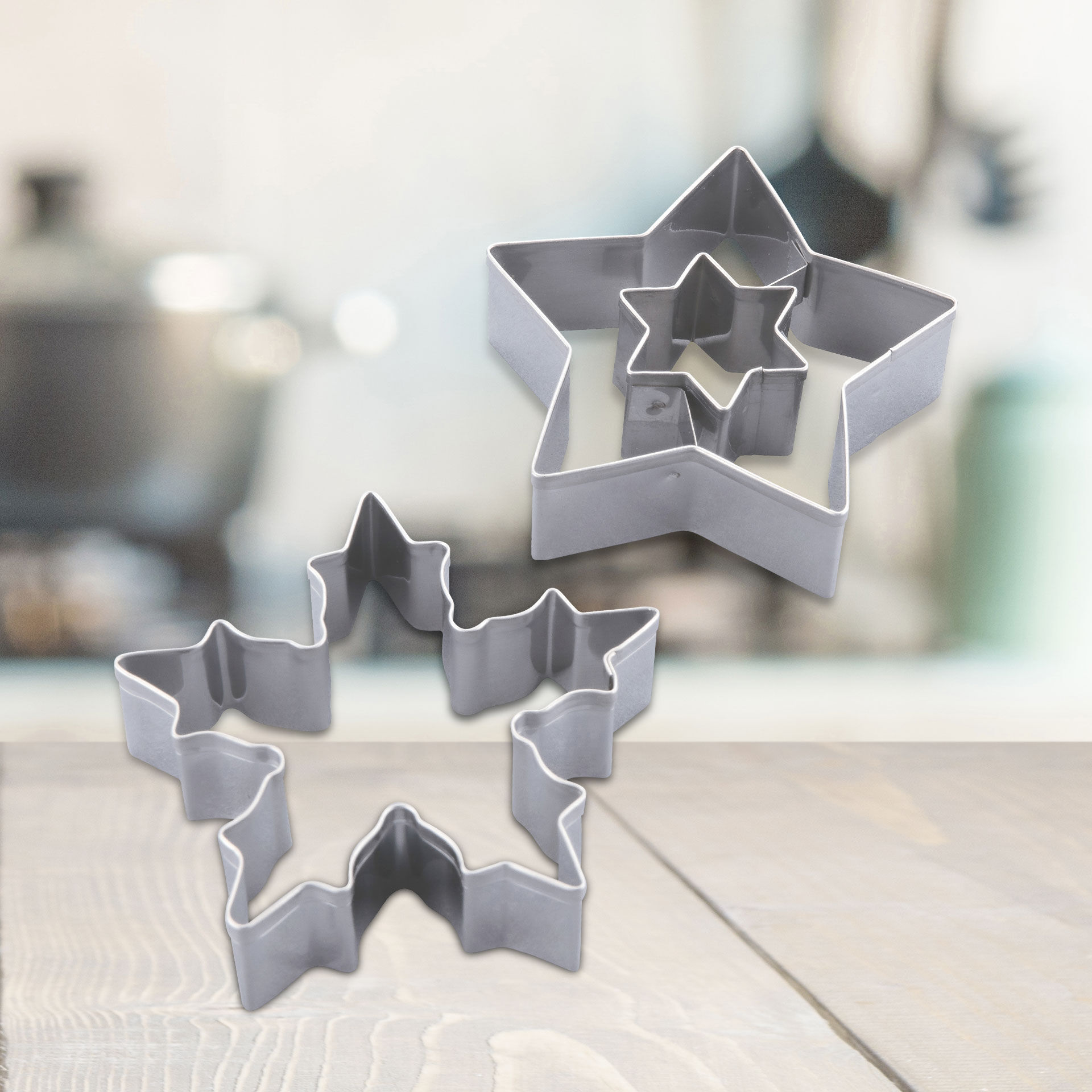Ausstecher-Set Schneeflocke & Stern, 2-teilig