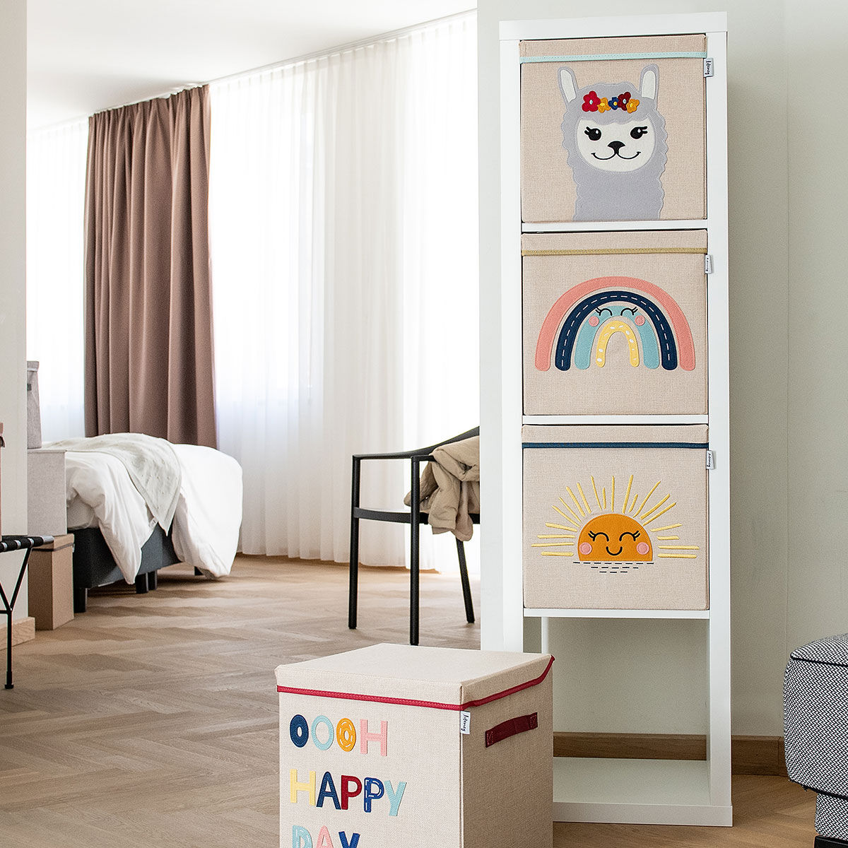 Aufbewahrungsbox mit Deckel Lama, 33x33x33cm