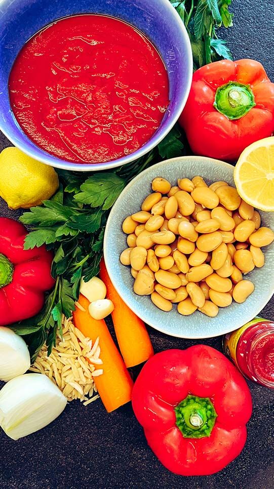 Vegane Paprika-Bohnen-Suppe