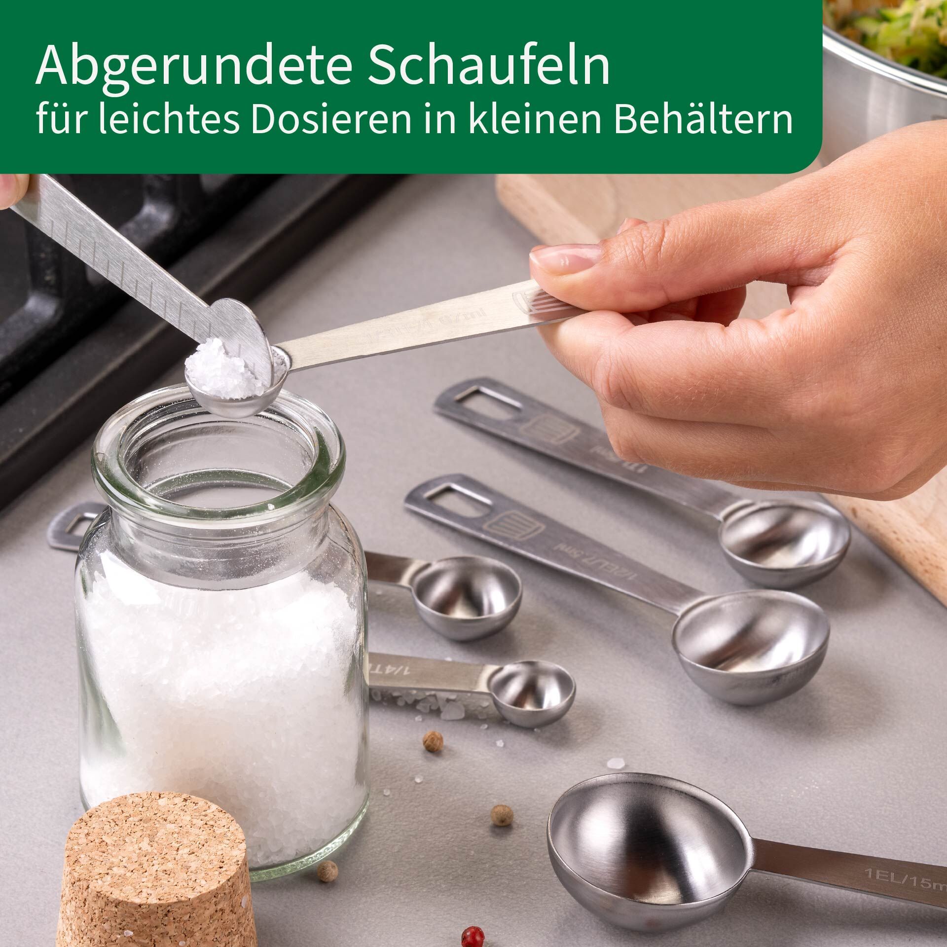 Messlöffelset, Edelstahl, 7-teilig