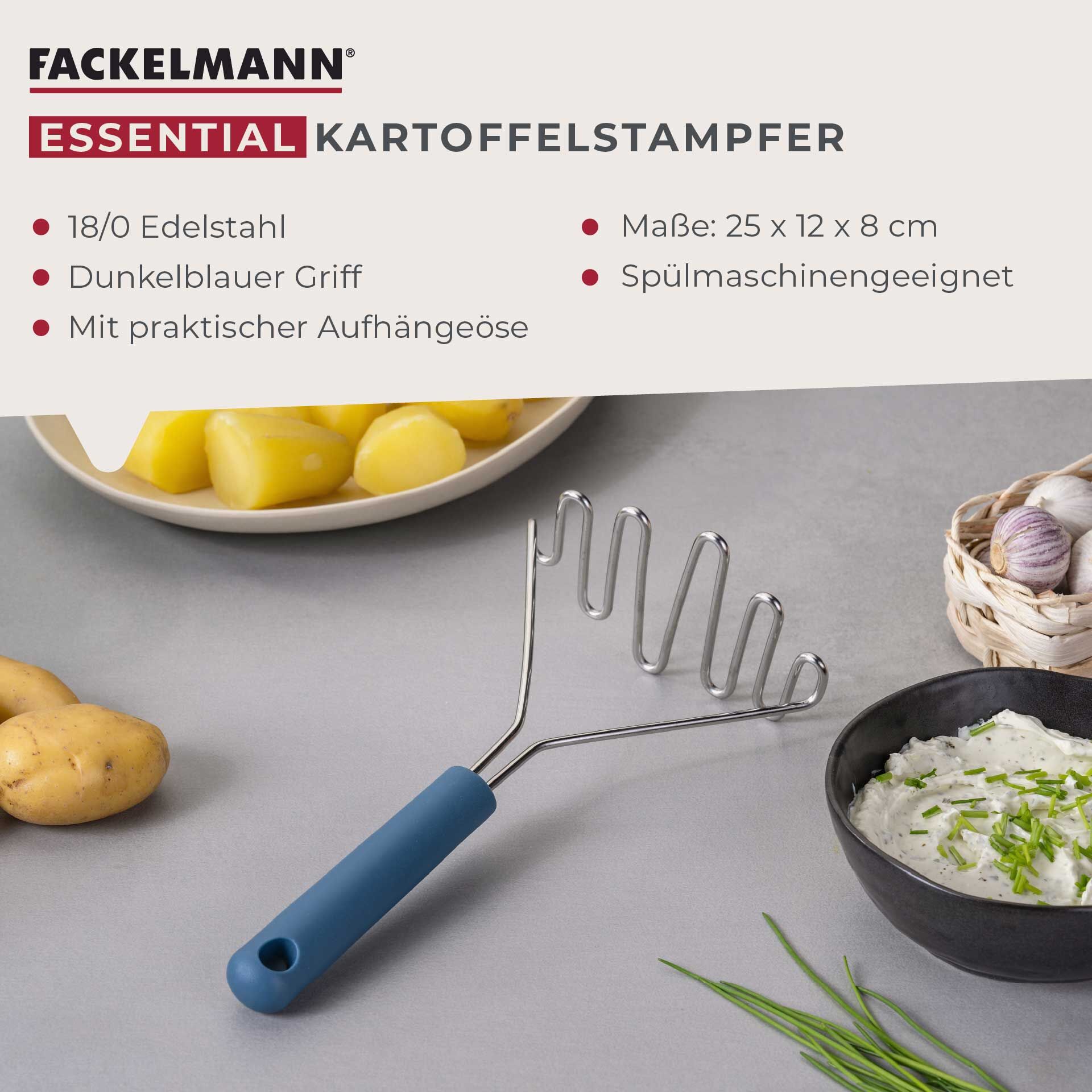 Kartoffelstampfer Essential, blau