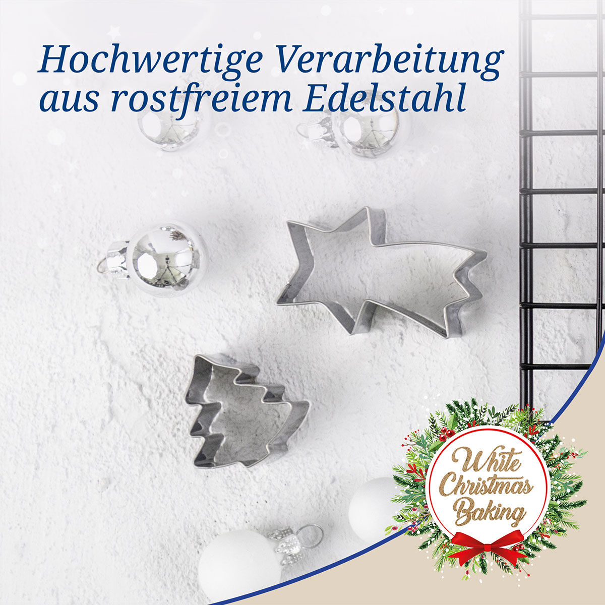 Ausstecher Schneekugel White Christmas Baking, 3-teilig