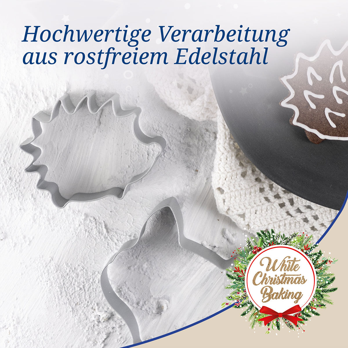 Ausstecher Igel und Fuchs White Christmas Baking, 2-teilig