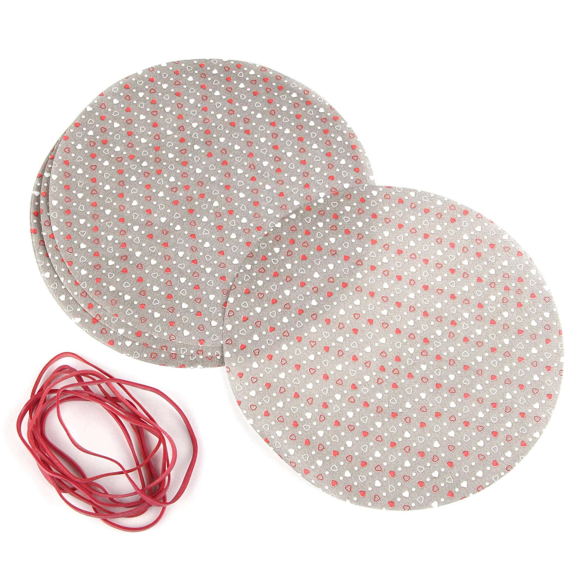 Deckchen für Gläser inkl. Befestigung Liebevoll hausgemacht, 16-teilig