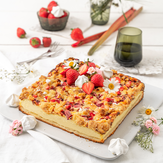Rhabarberkuchen mit Pudding