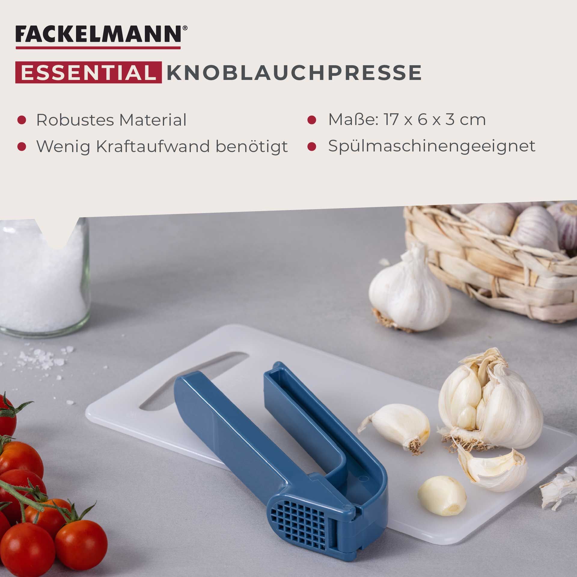 Knoblauchpresse Essential, blau