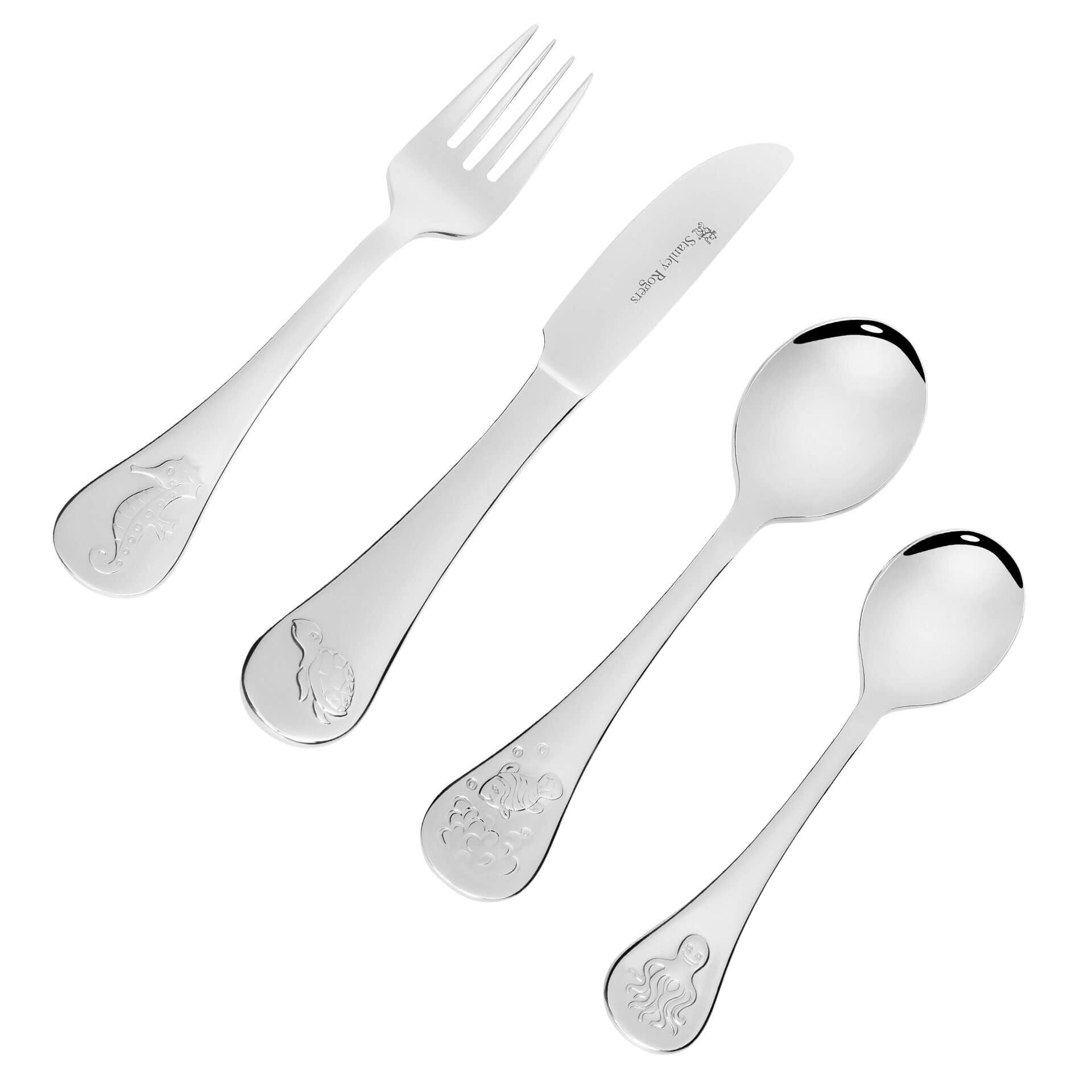 Besteck-Set für Kinder, 4-teilig, Edelstahl
