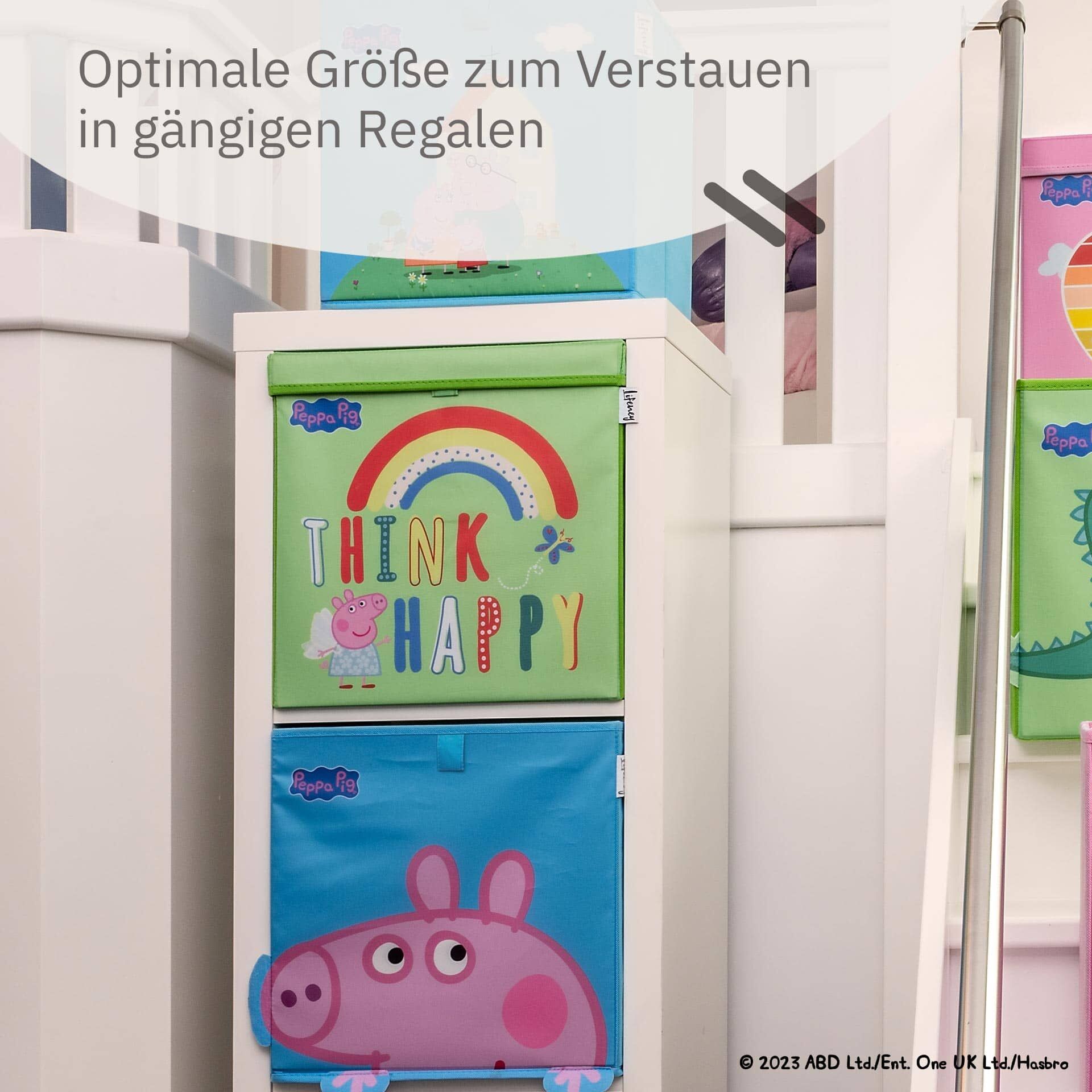 Aufbewahrungsbox Peppa Pig Happy mit Deckel, 33x33x33cm
