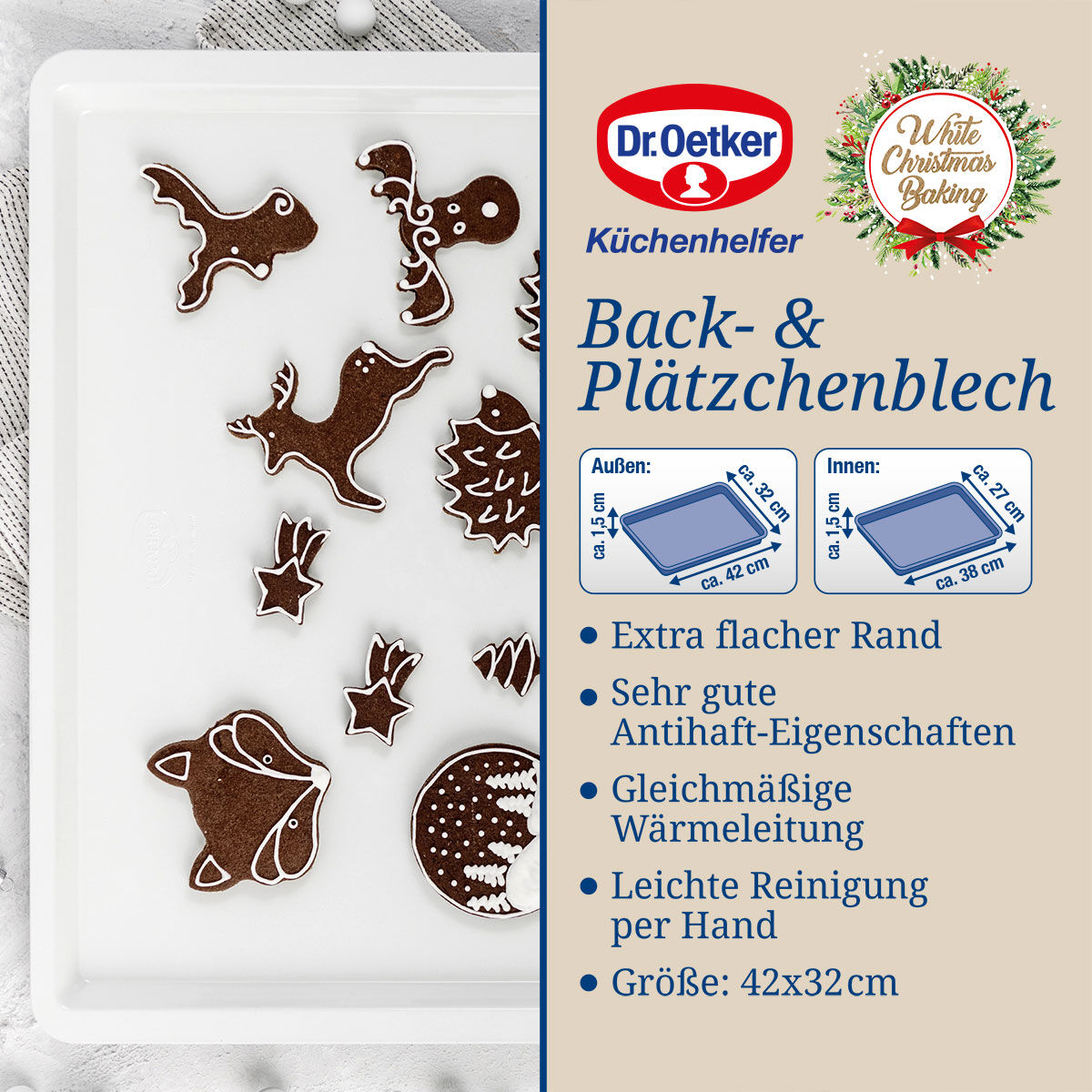 Back- und Plätzchenblech White Christmas Baking