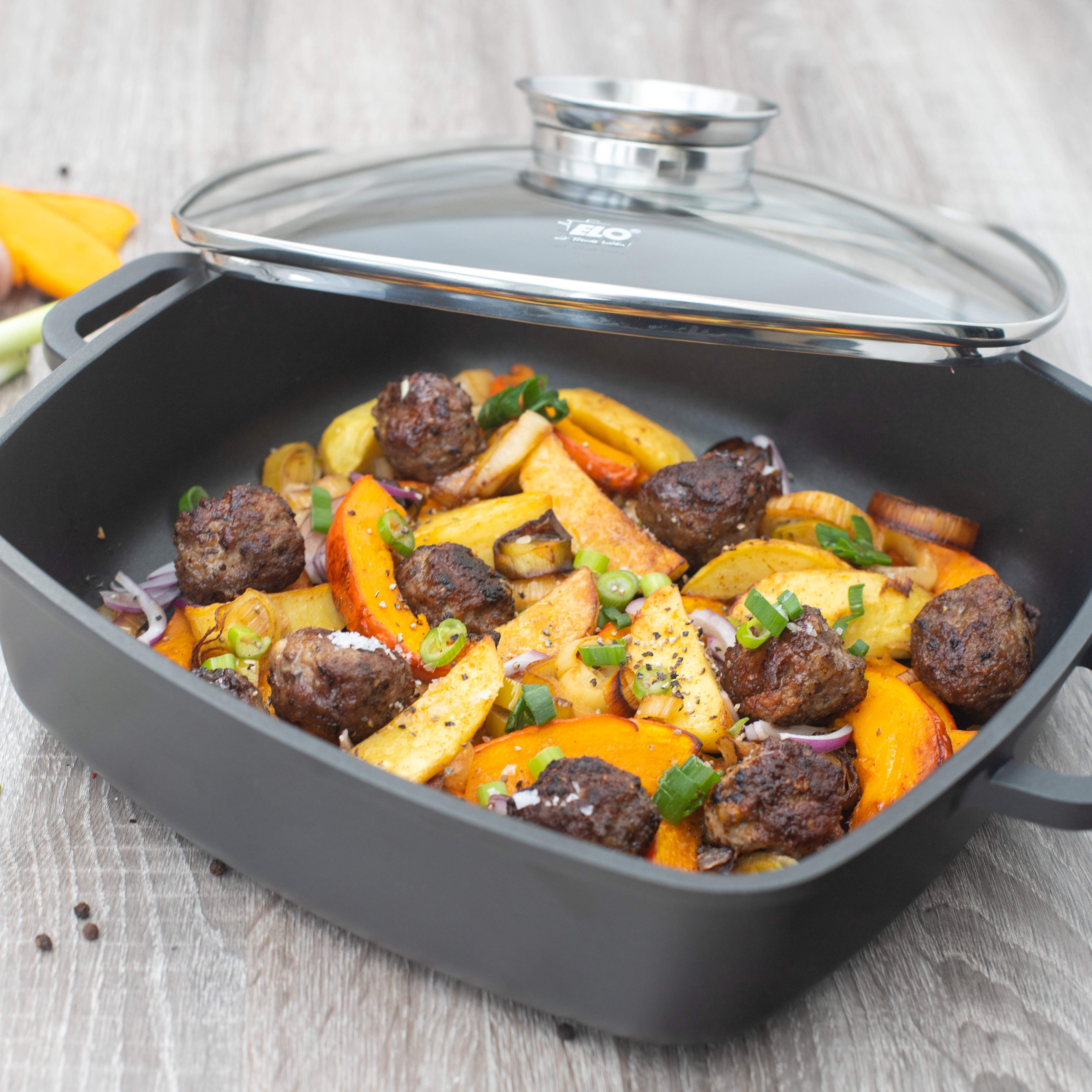 Servierpfanne mit Deckel Alucast, 28x28cm