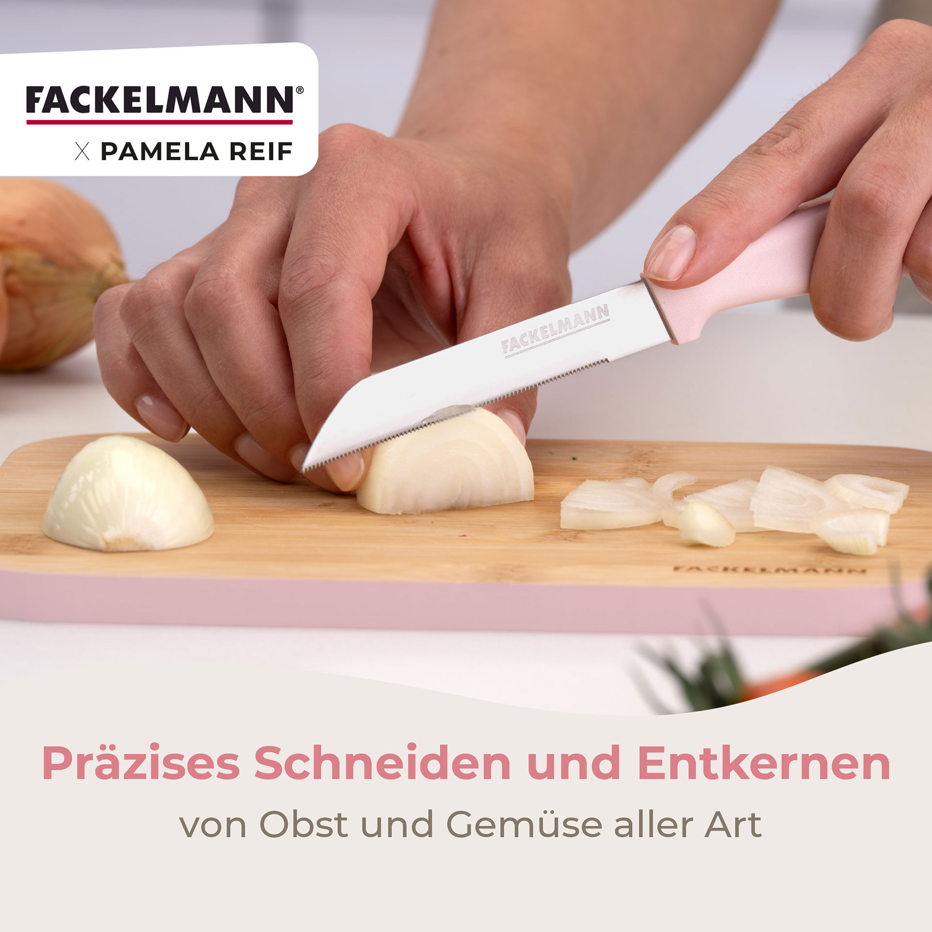 Pamela Reif Gemüsemesser, rosa, 12cm Klinge