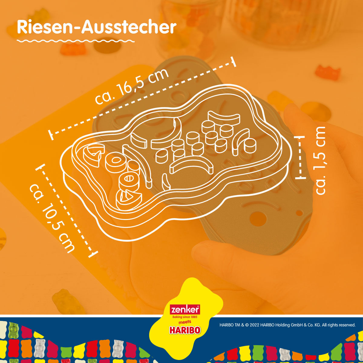 Ausstecher mit Stempel HARIBO Goldbär, XXL